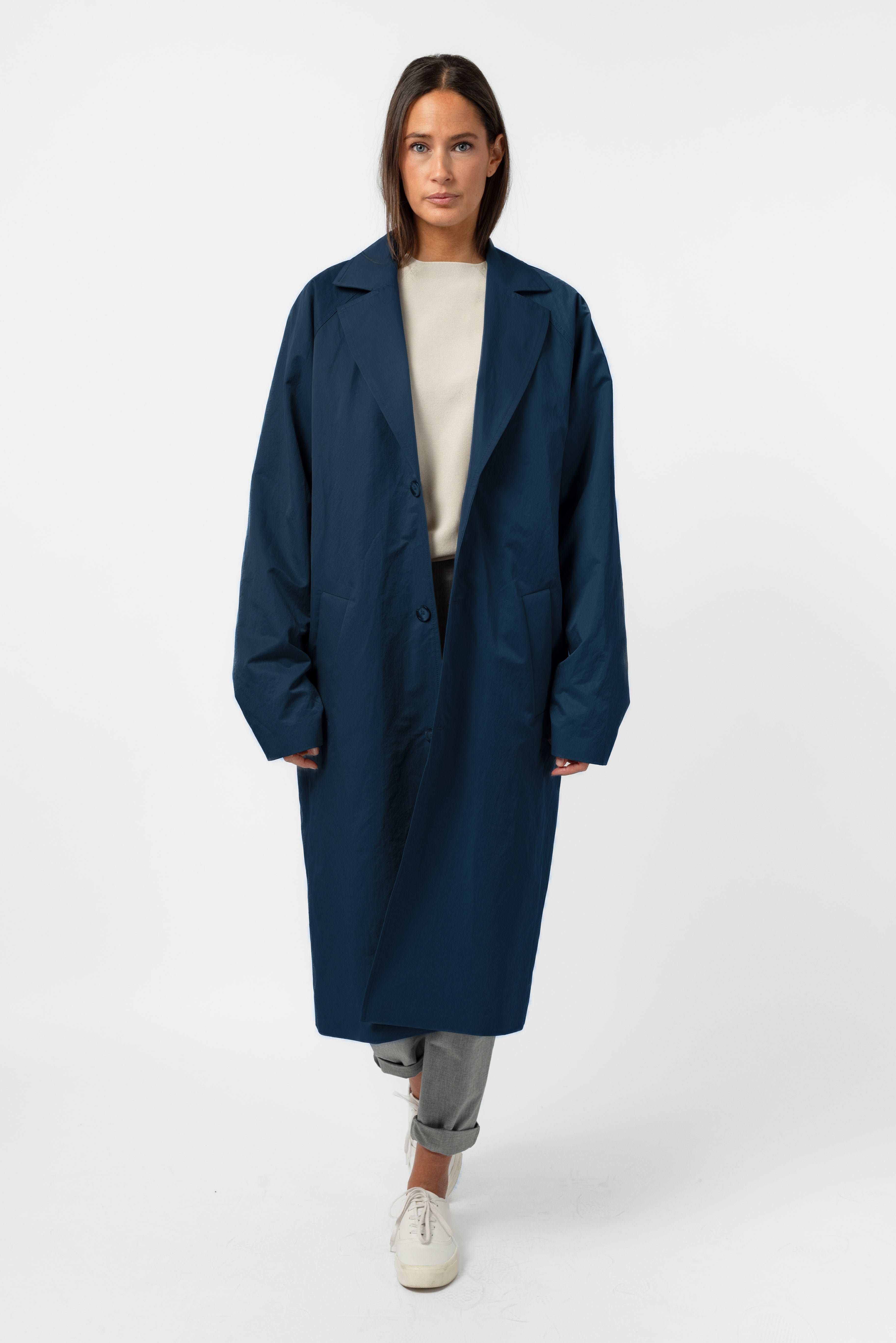 NNIstudio - LONGCOAT Light Unisex _ too good to go _ M - Midnight Navy - M -