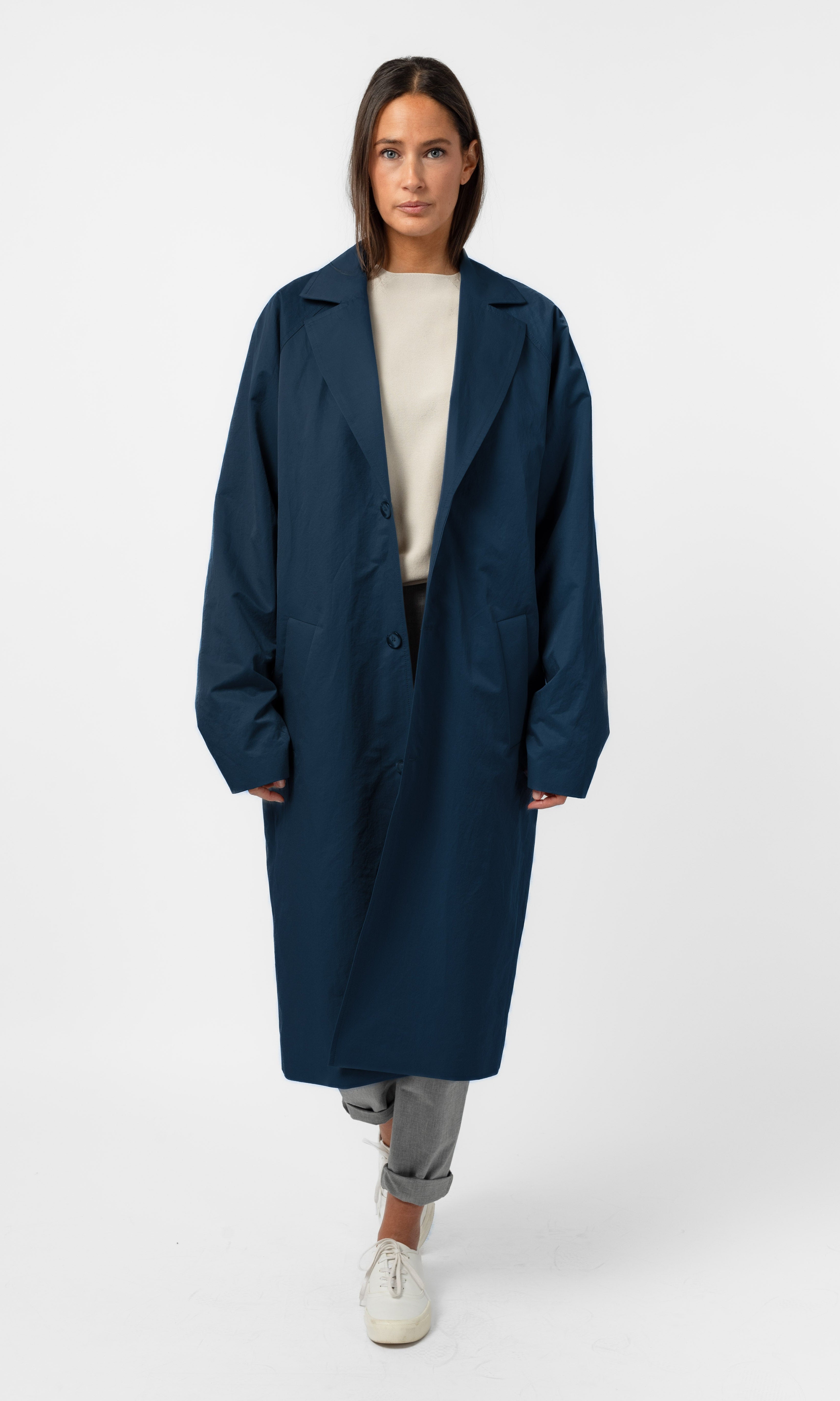 NNIstudio - LONGCOAT Light Unisex _ too good to go _ M - Midnight Navy - M -