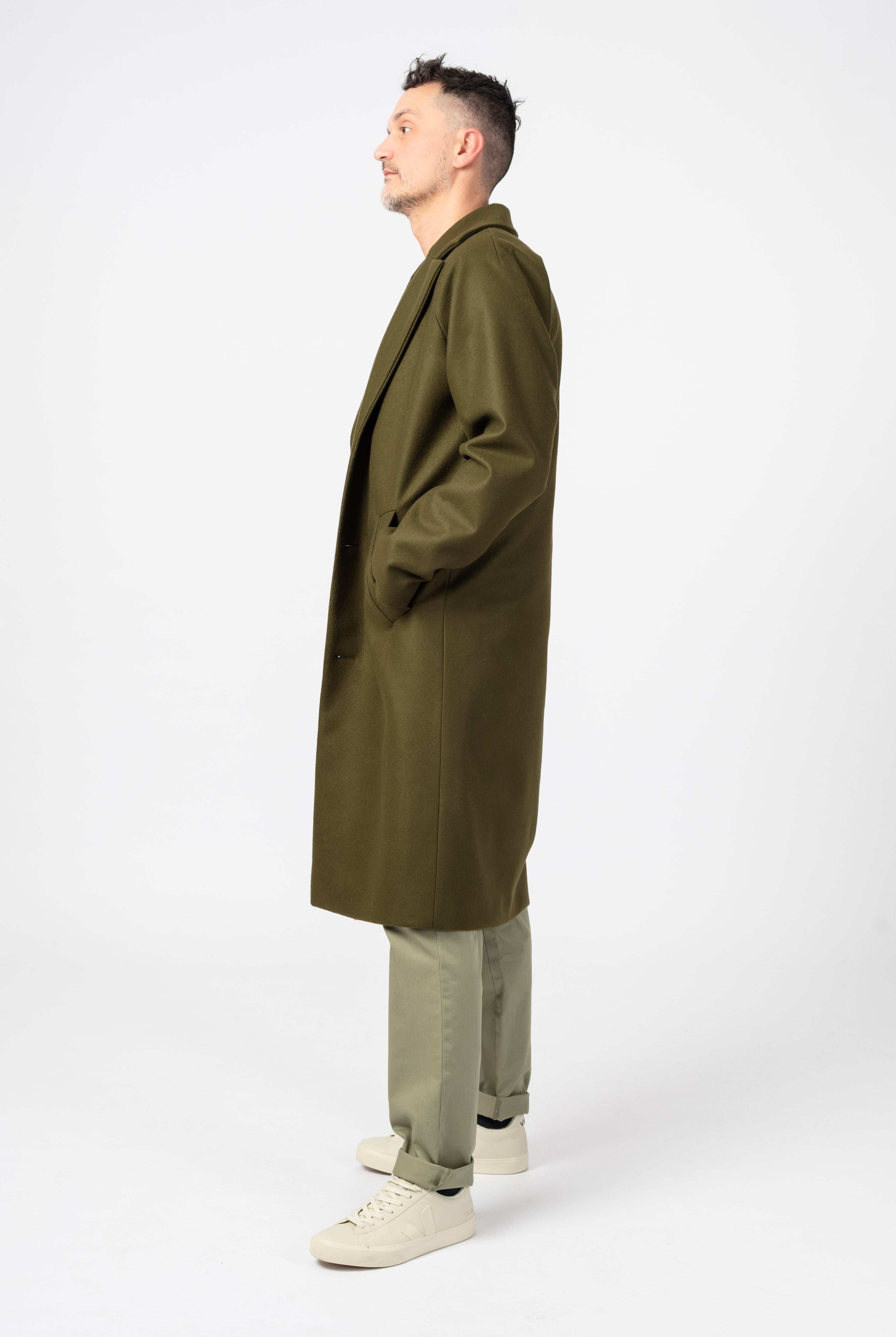 NNIstudio - LONGCOAT Wool - Dark Olive - S -