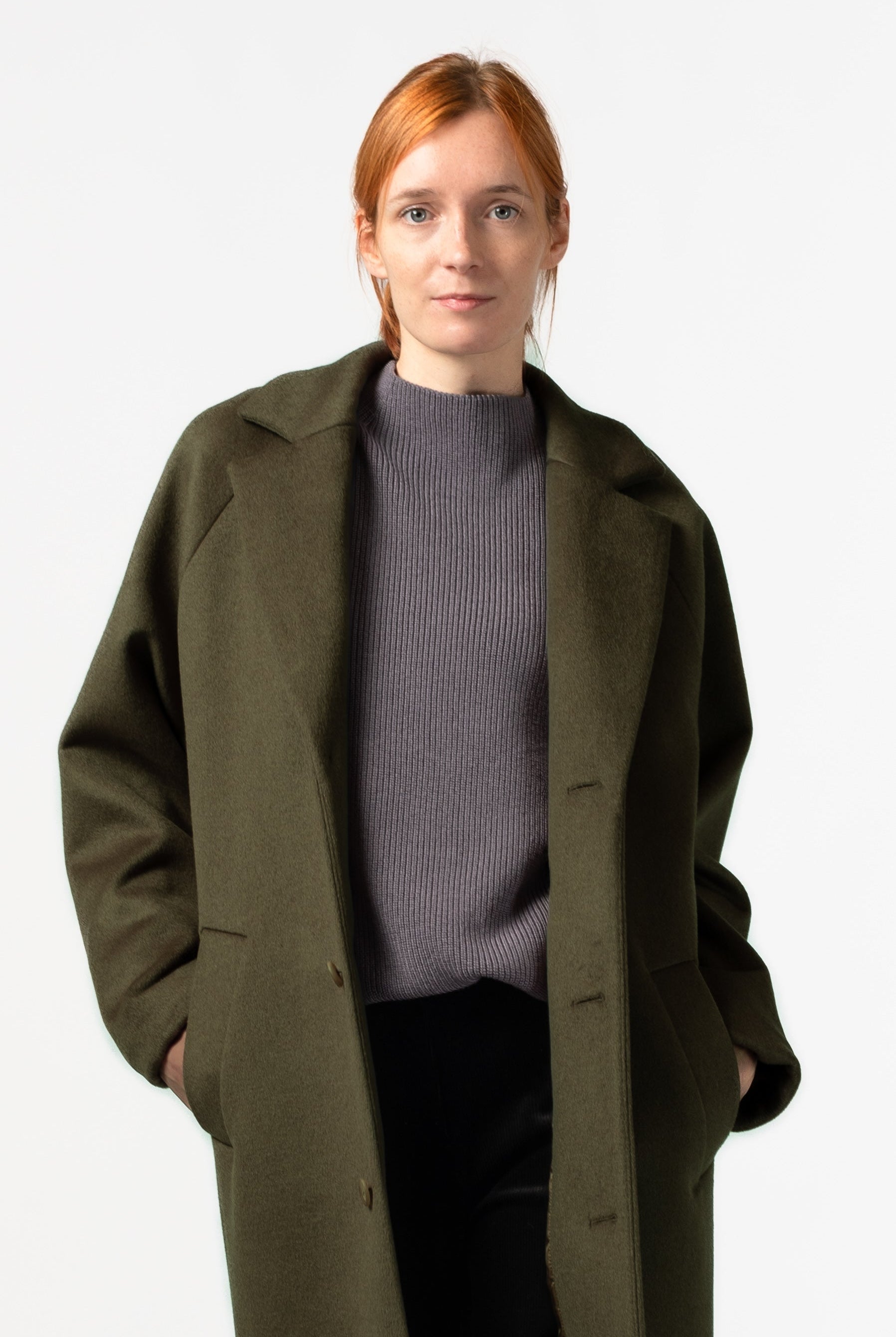 NNIstudio - LONGCOAT Wool - Dark Olive - S -