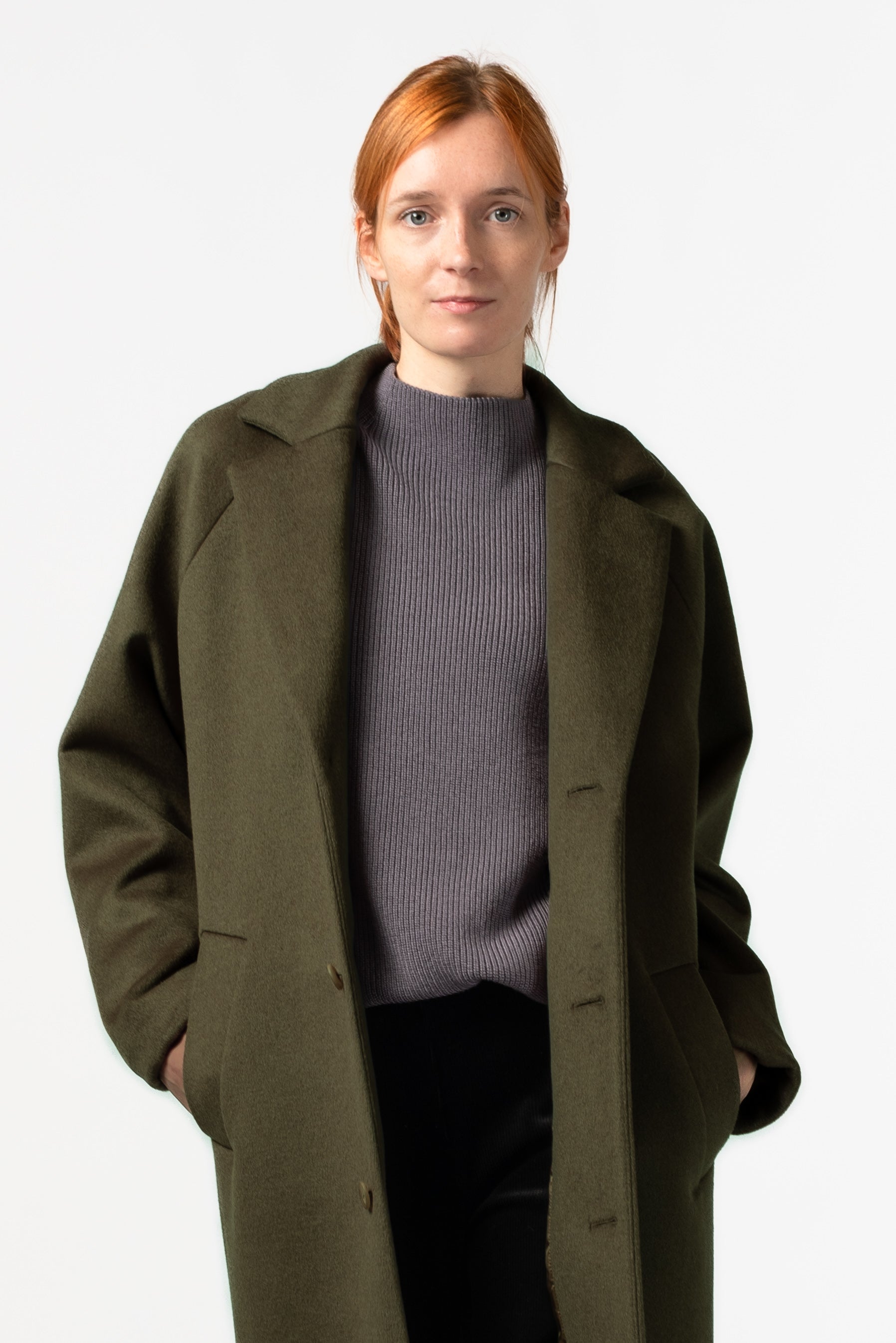 NNIstudio - LONGCOAT Wool - Dark Olive - S -