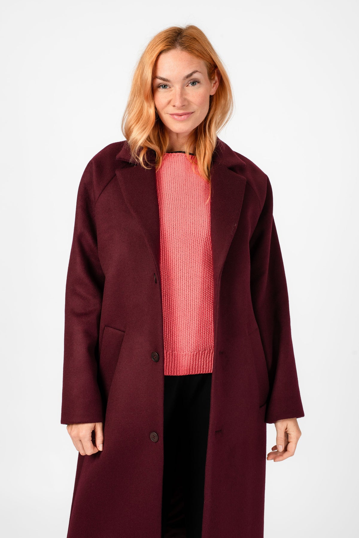 NNIstudio - LONGCOAT Wool - Red Mahogany - XS -