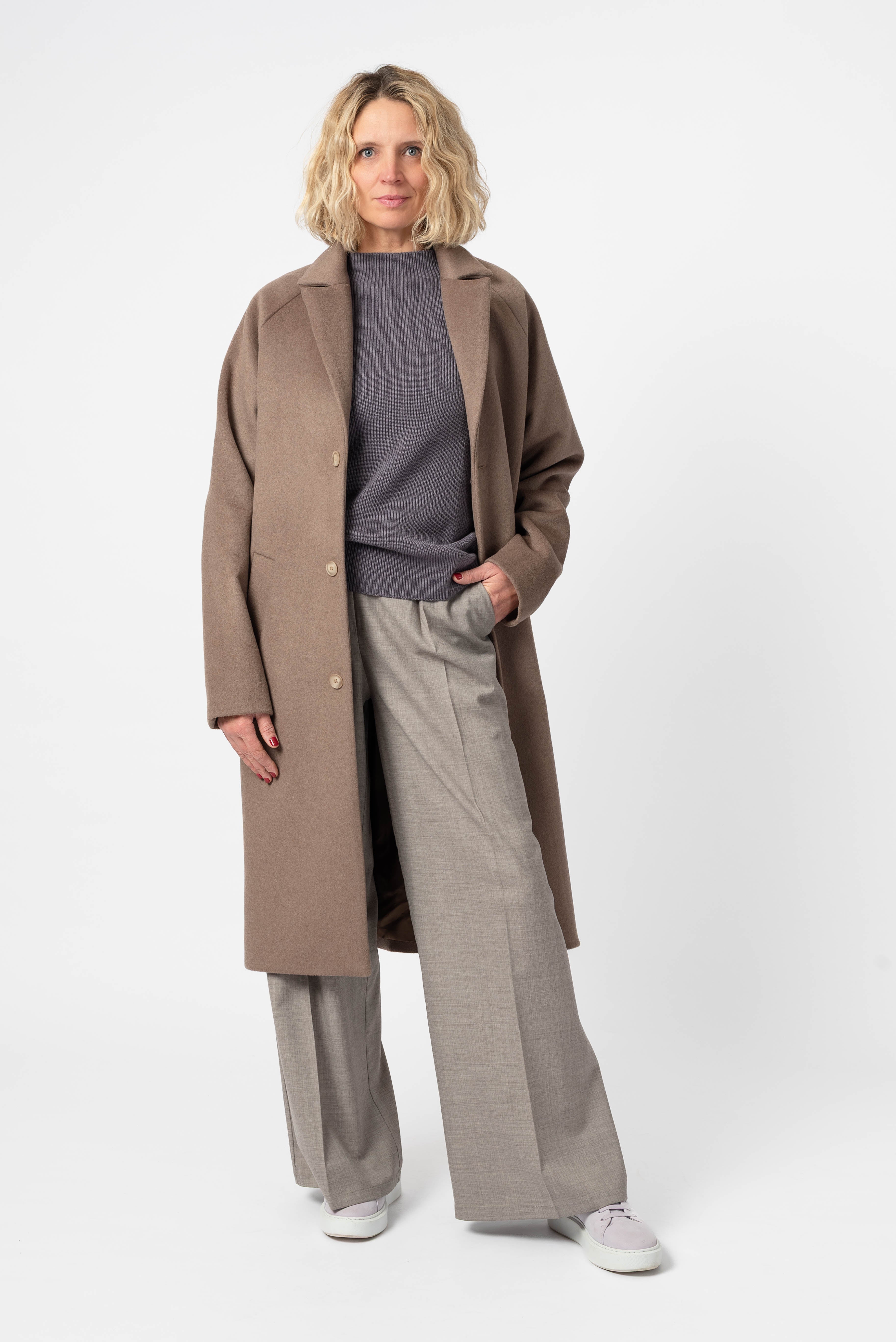 NNIstudio - LONGCOAT Wool - Taupe Grey - S -