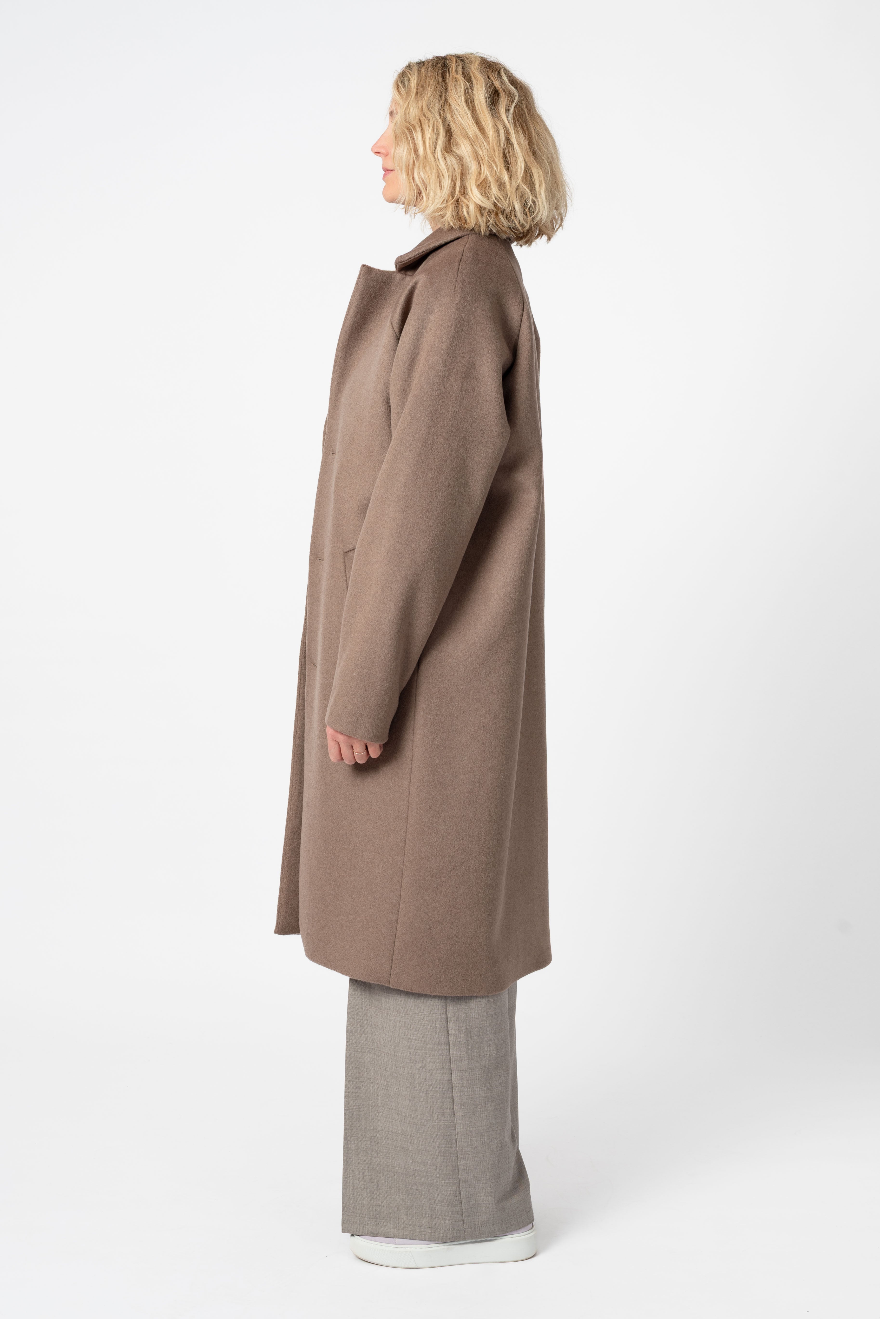 NNIstudio - LONGCOAT Wool - Taupe Grey - S -