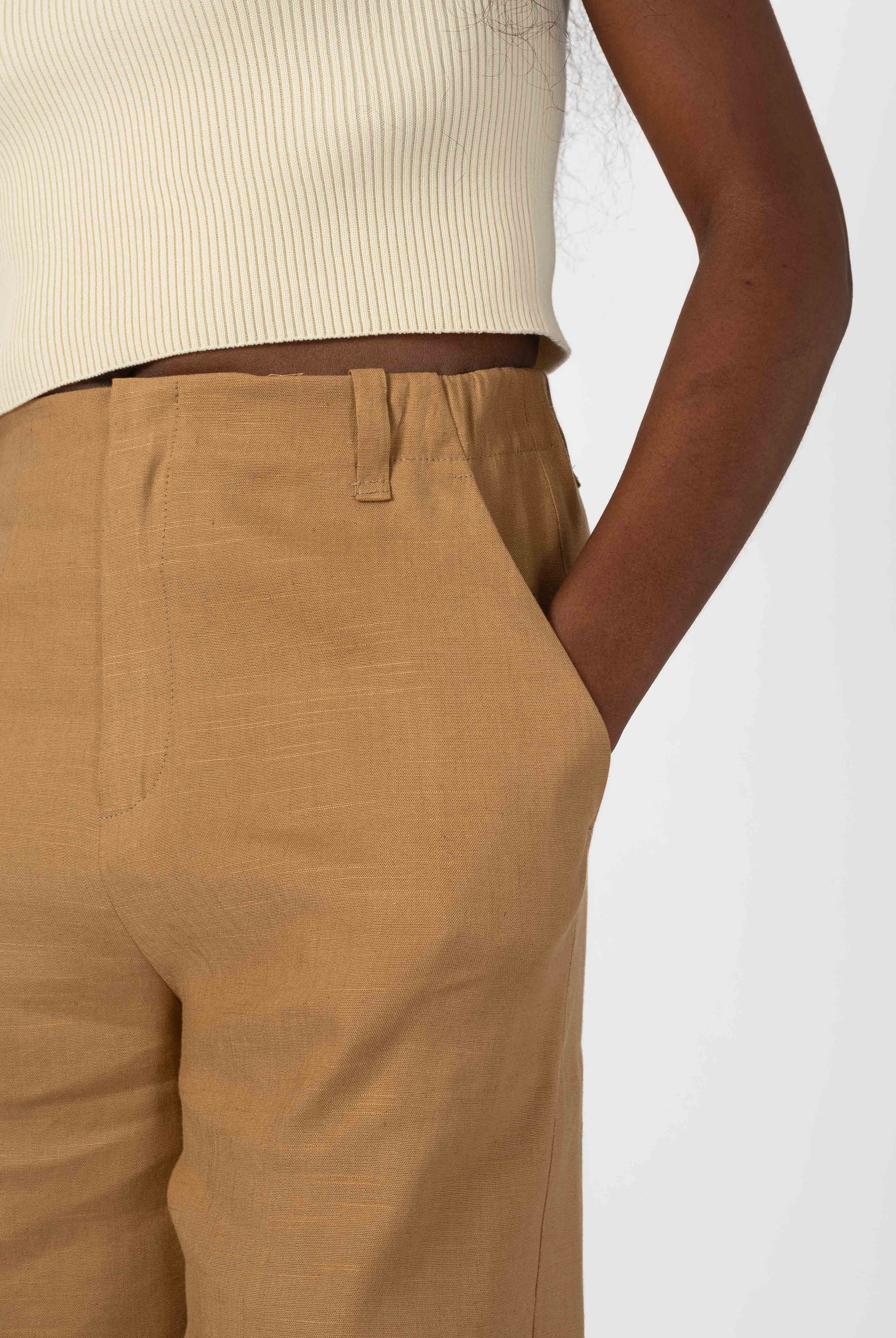NNIstudio - MARLENE LEINEN 2.0 Hose - Camel - XXS -