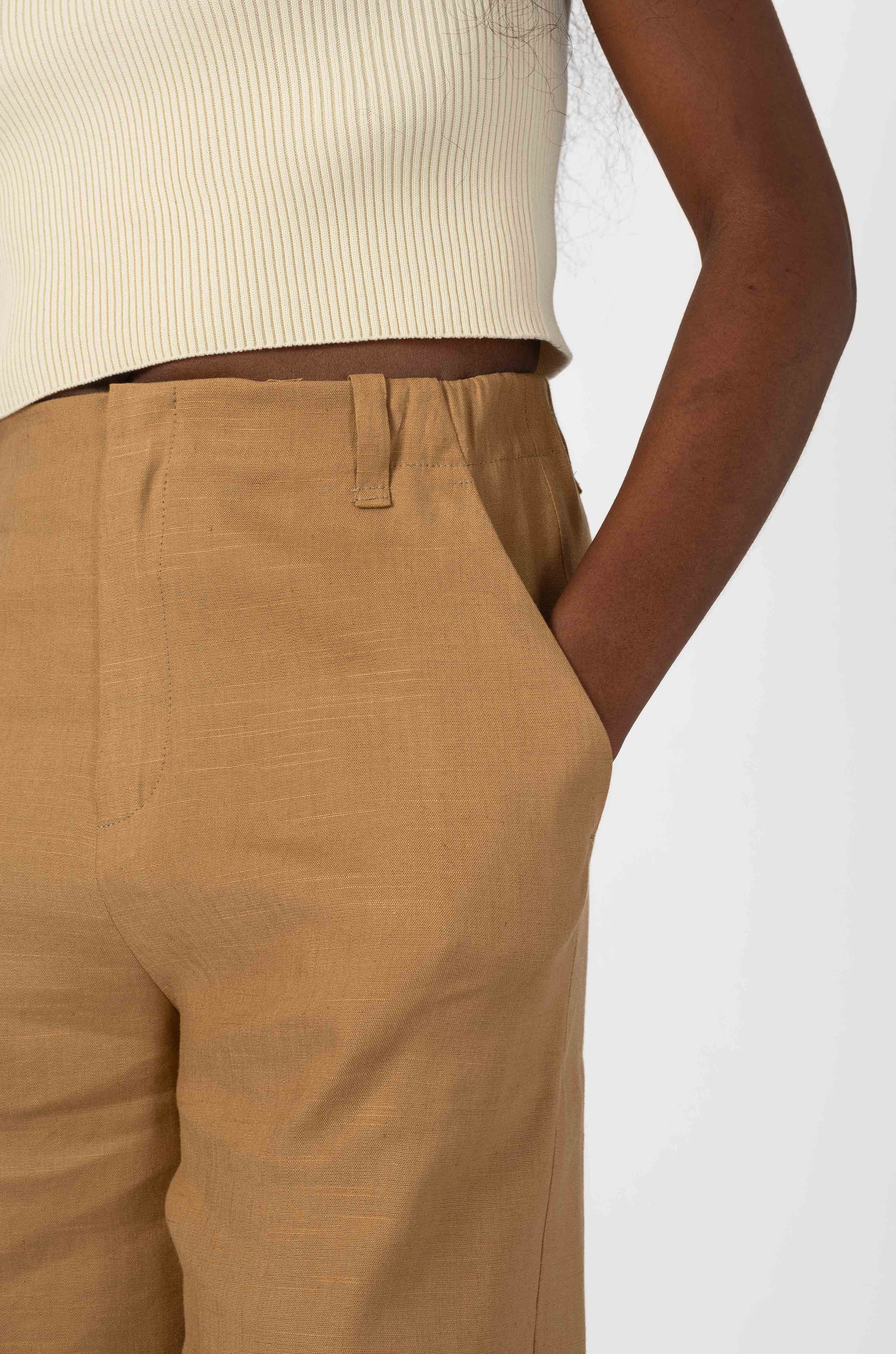 NNIstudio - MARLENE LEINEN 2.0 Hose - Camel - XXS -