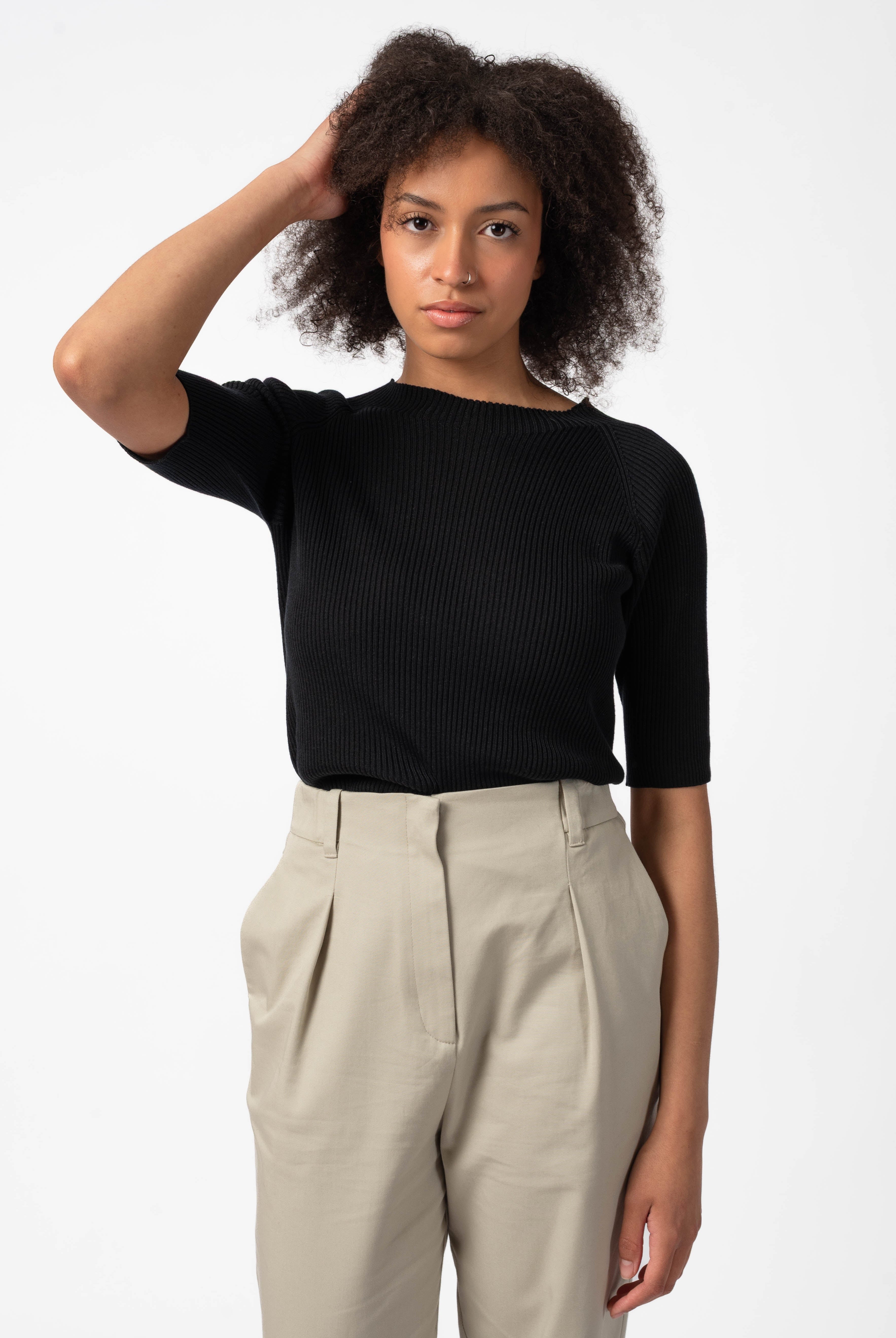 NNIstudio - NECKLINE Shirt - Phantom Black - XS -