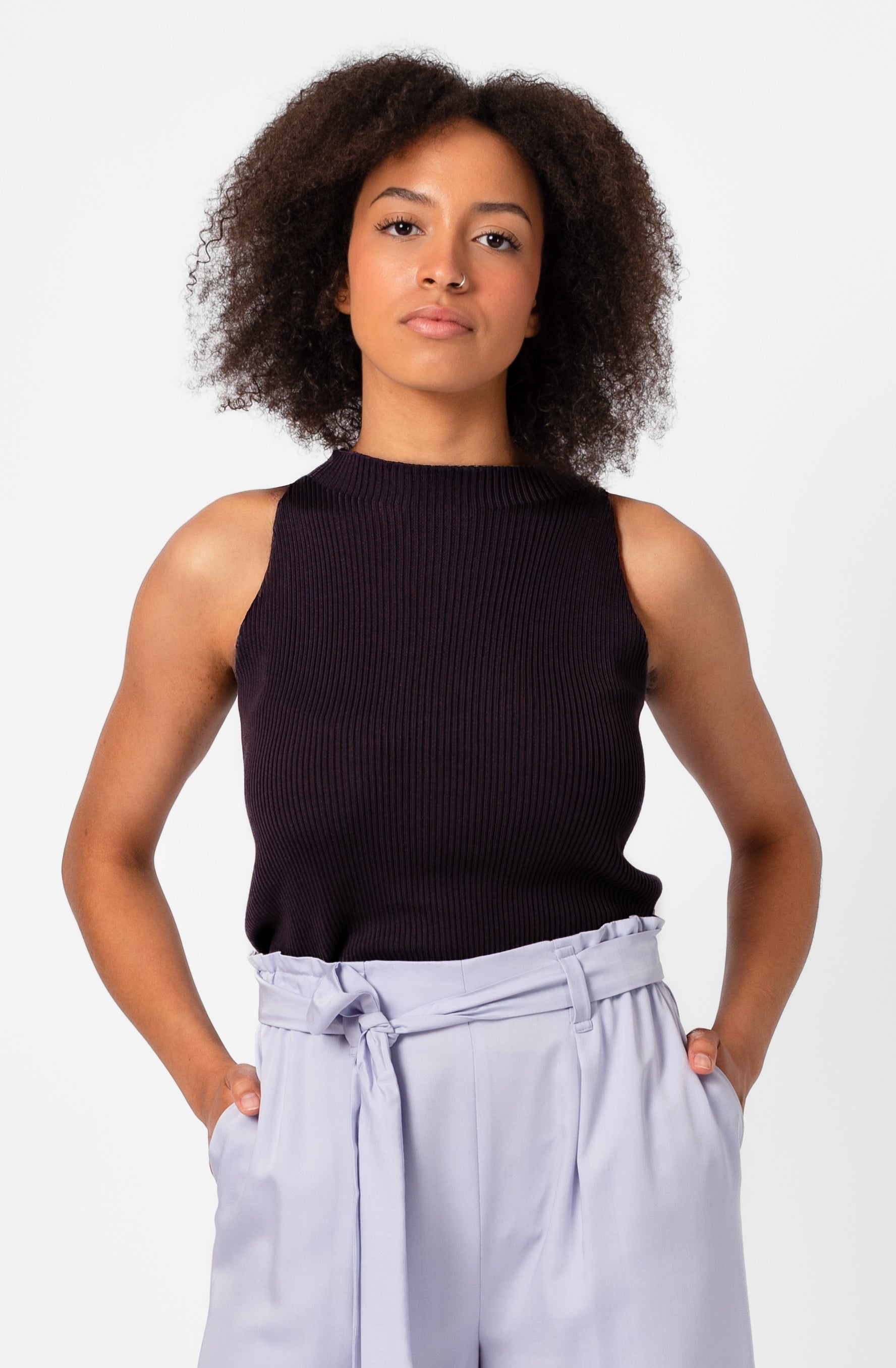 NNIstudio - NECKLINE Strick - Top - Blackberry Purple - XS -