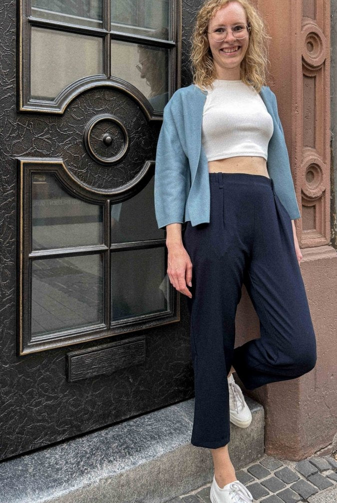 NNIstudio - OFFICE Hose 7/8 COOLWOOL Female _ too good to go - Dunkelblau - XS/S -