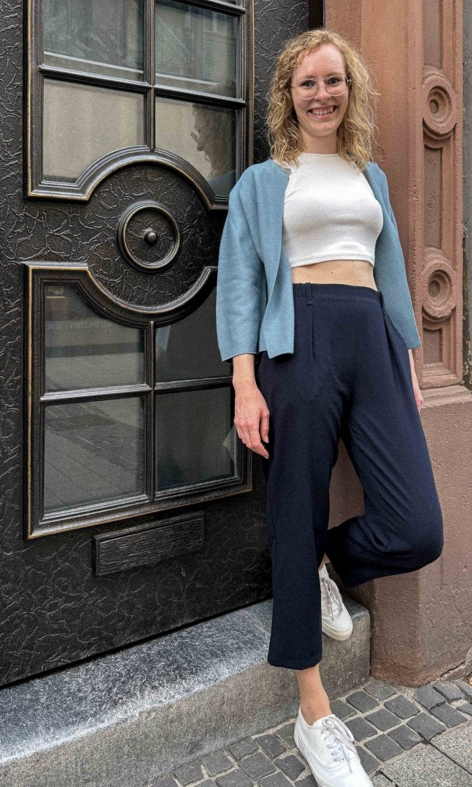 NNIstudio - OFFICE Hose 7/8 COOLWOOL Female _ too good to go - Dunkelblau - XS/S -