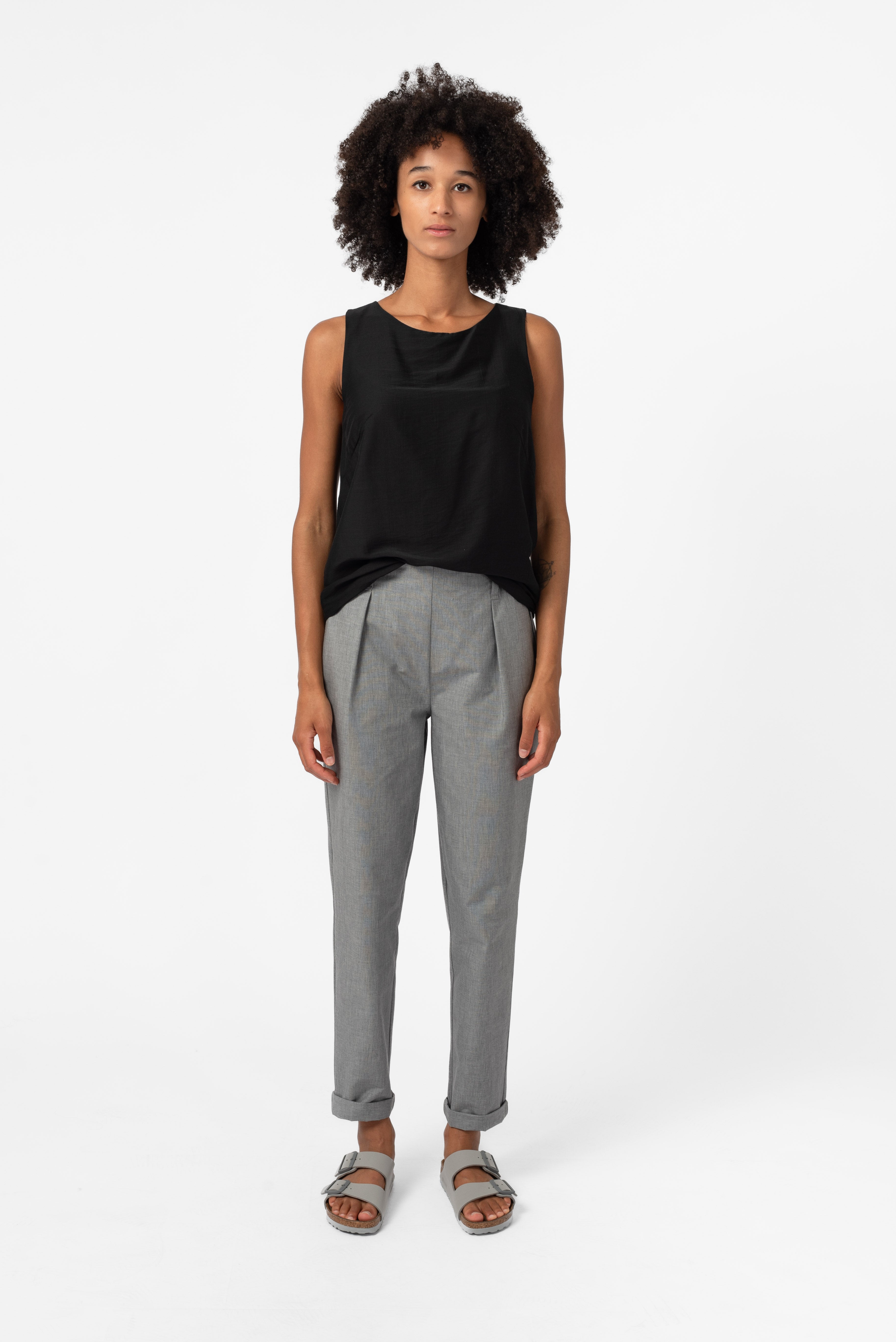 NNIstudio - OFFICE Hose COTTON Female - Hellgrau - XXS -