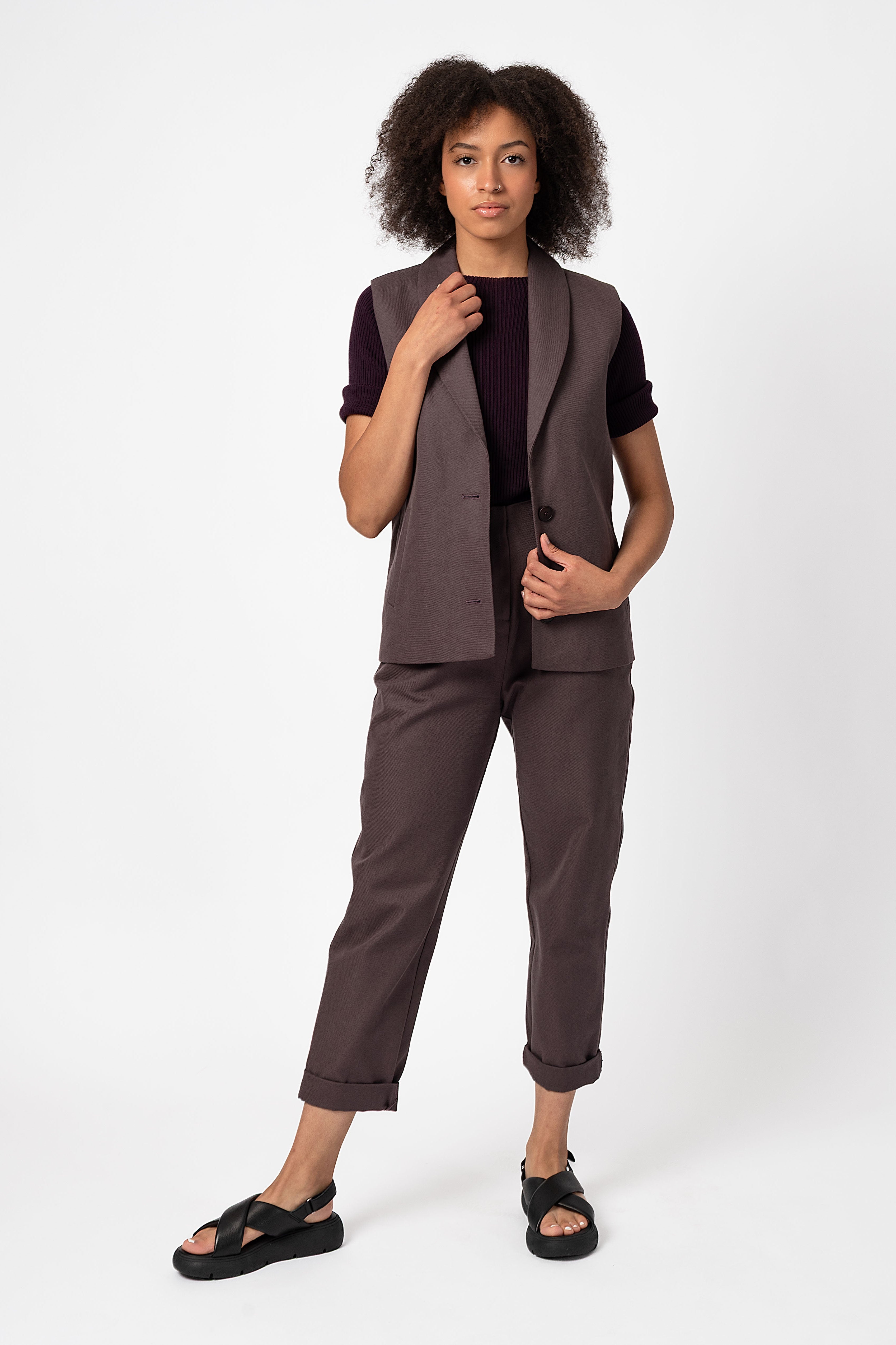 NNIstudio - OFFICE Weste - Sparrow Purple - XS -