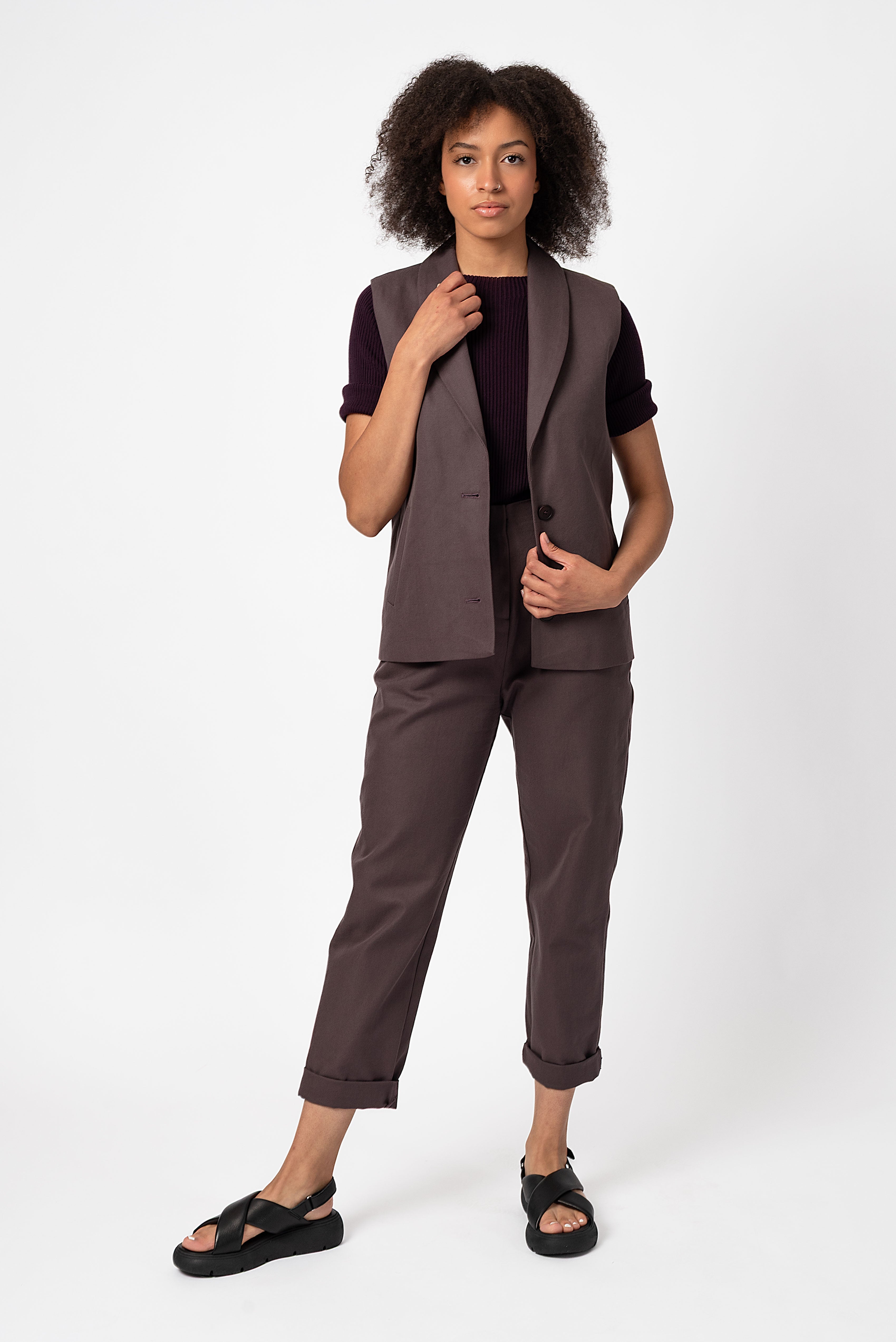 NNIstudio - OFFICE Weste - Sparrow Purple - XS -