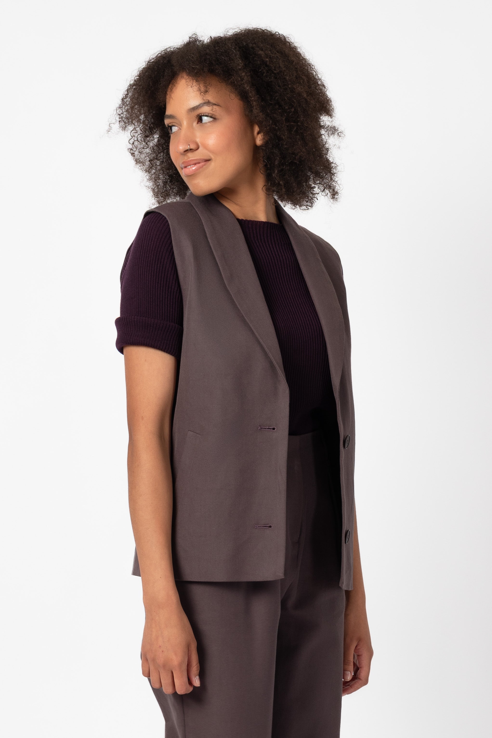 NNIstudio - OFFICE Weste - Sparrow Purple - XS -