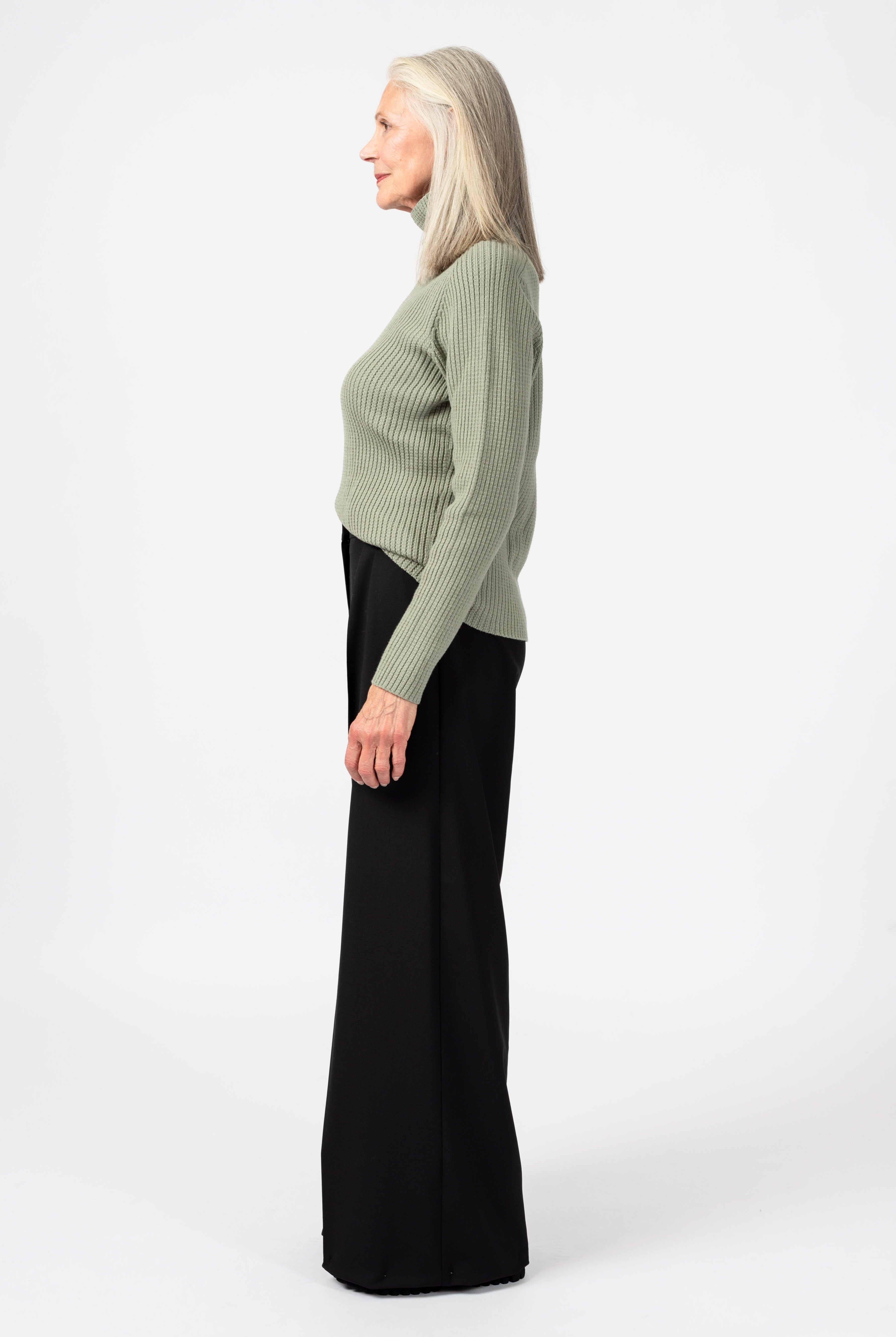 NNIstudio - PALAZZO Hose Wool - Phantom Black - XS -