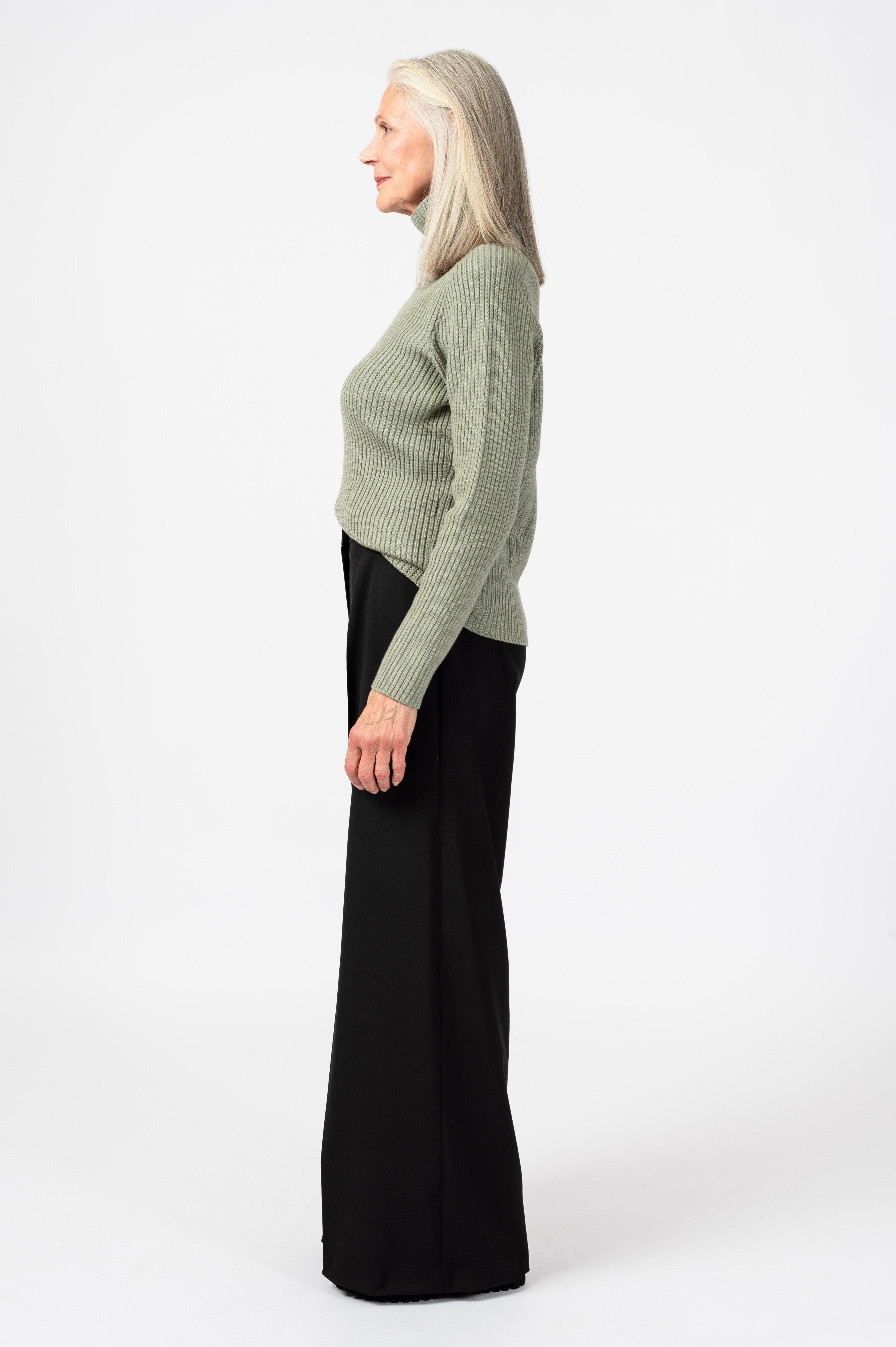 NNIstudio - PALAZZO Hose Wool - Phantom Black - XS -