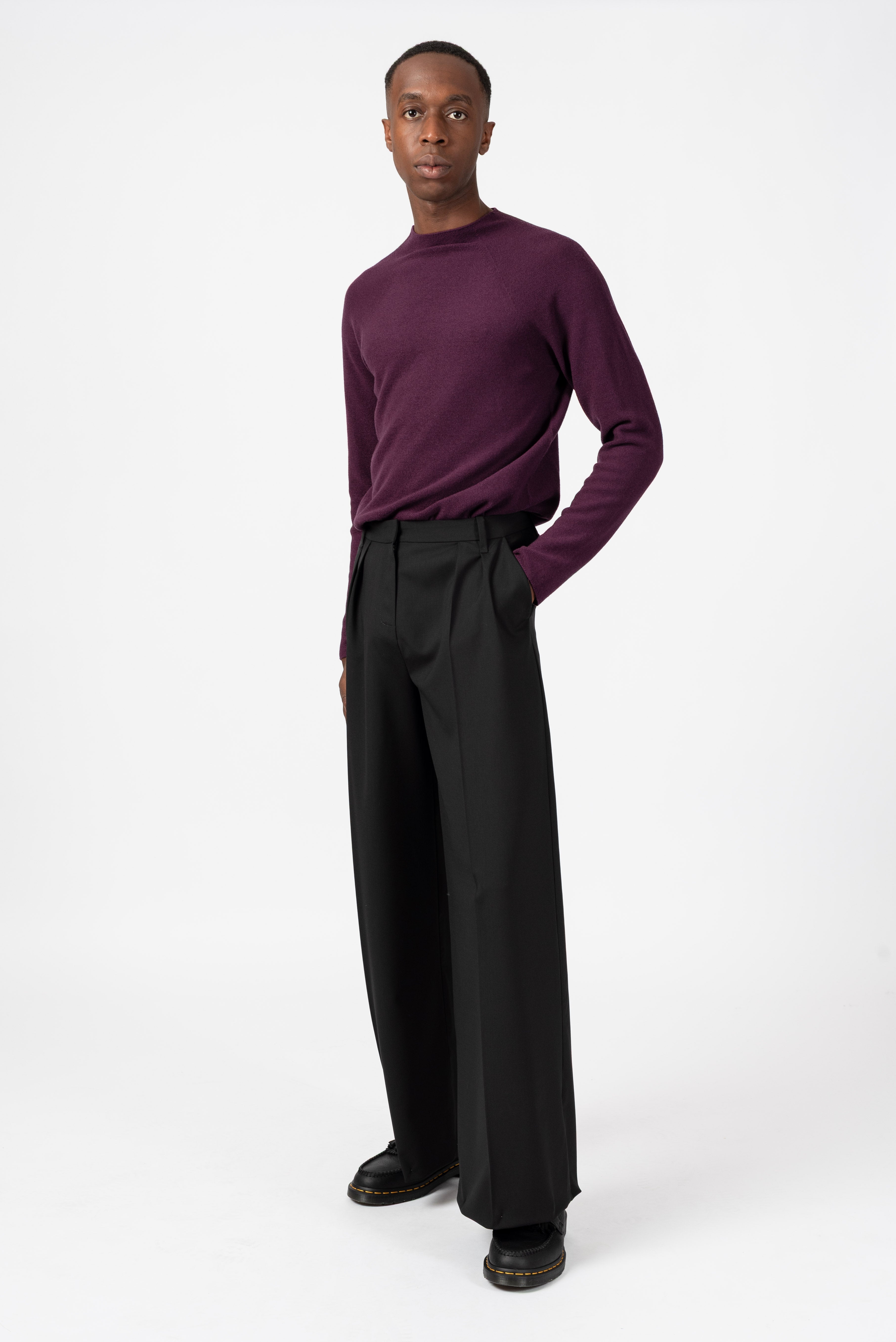 NNIstudio - PALAZZO Hose Wool - Phantom Black - XS -