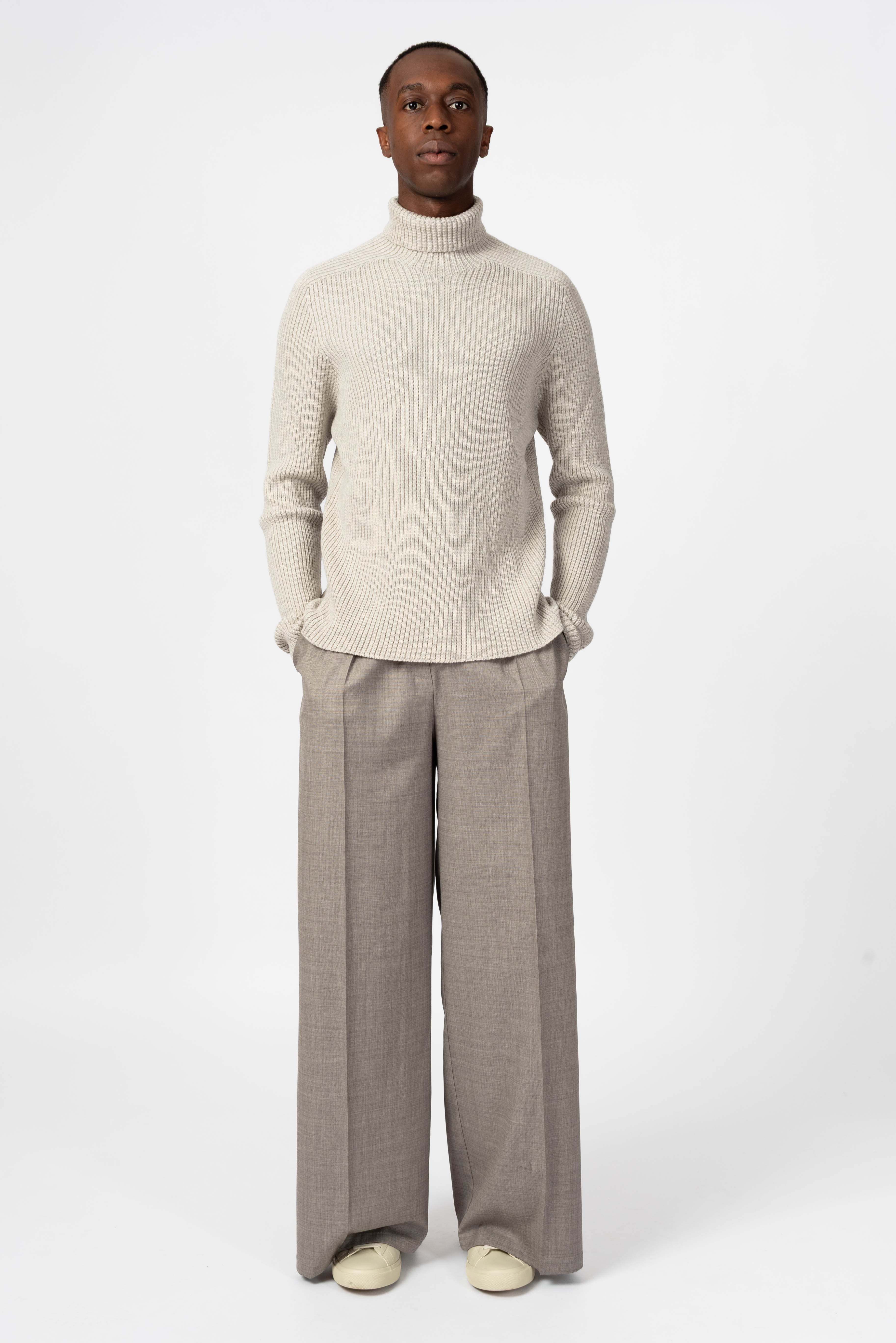 NNIstudio - PALAZZO Hose Wool - Phantom Black - XS -