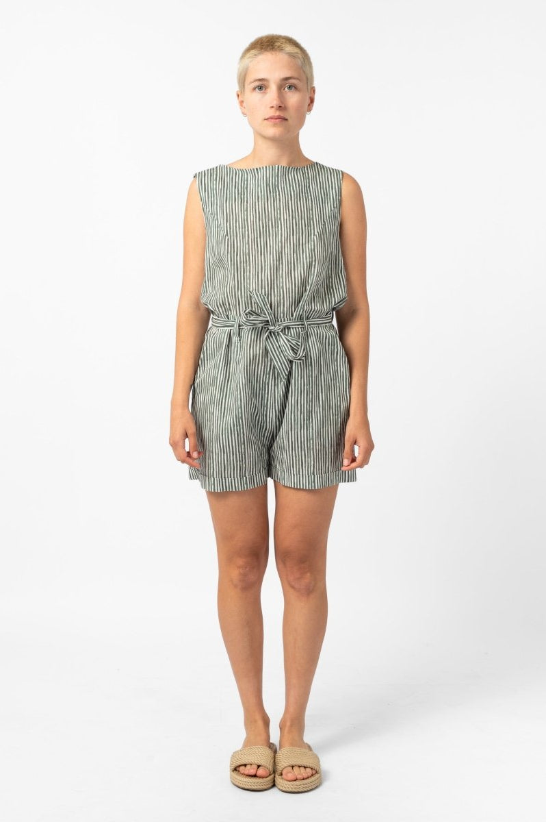 NNIstudio - PIN Kurzoverall striped - Grün gestreift - XXS -