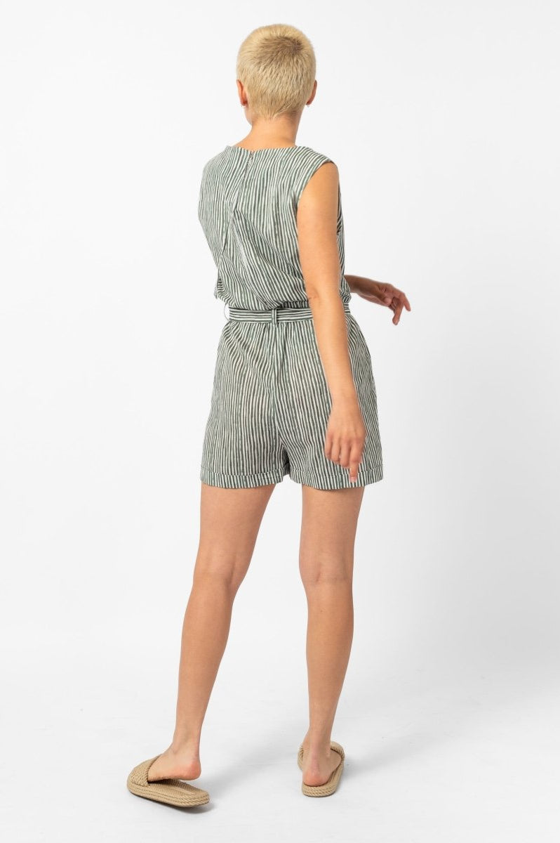 NNIstudio - PIN Kurzoverall striped - Grün gestreift - XXS -