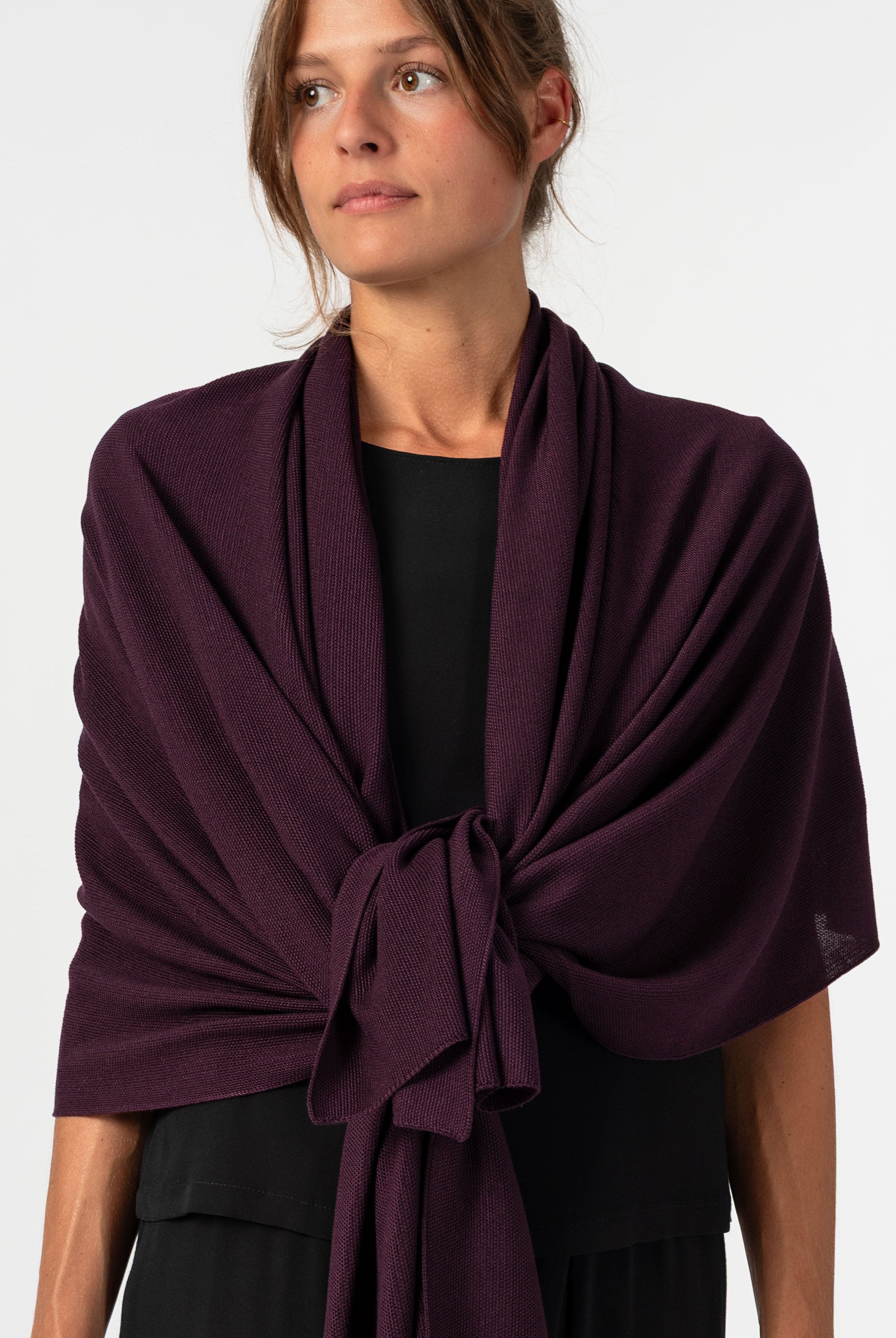 NNIstudio - RICE 2.0 Strick - Stola - Blackberry Purple -