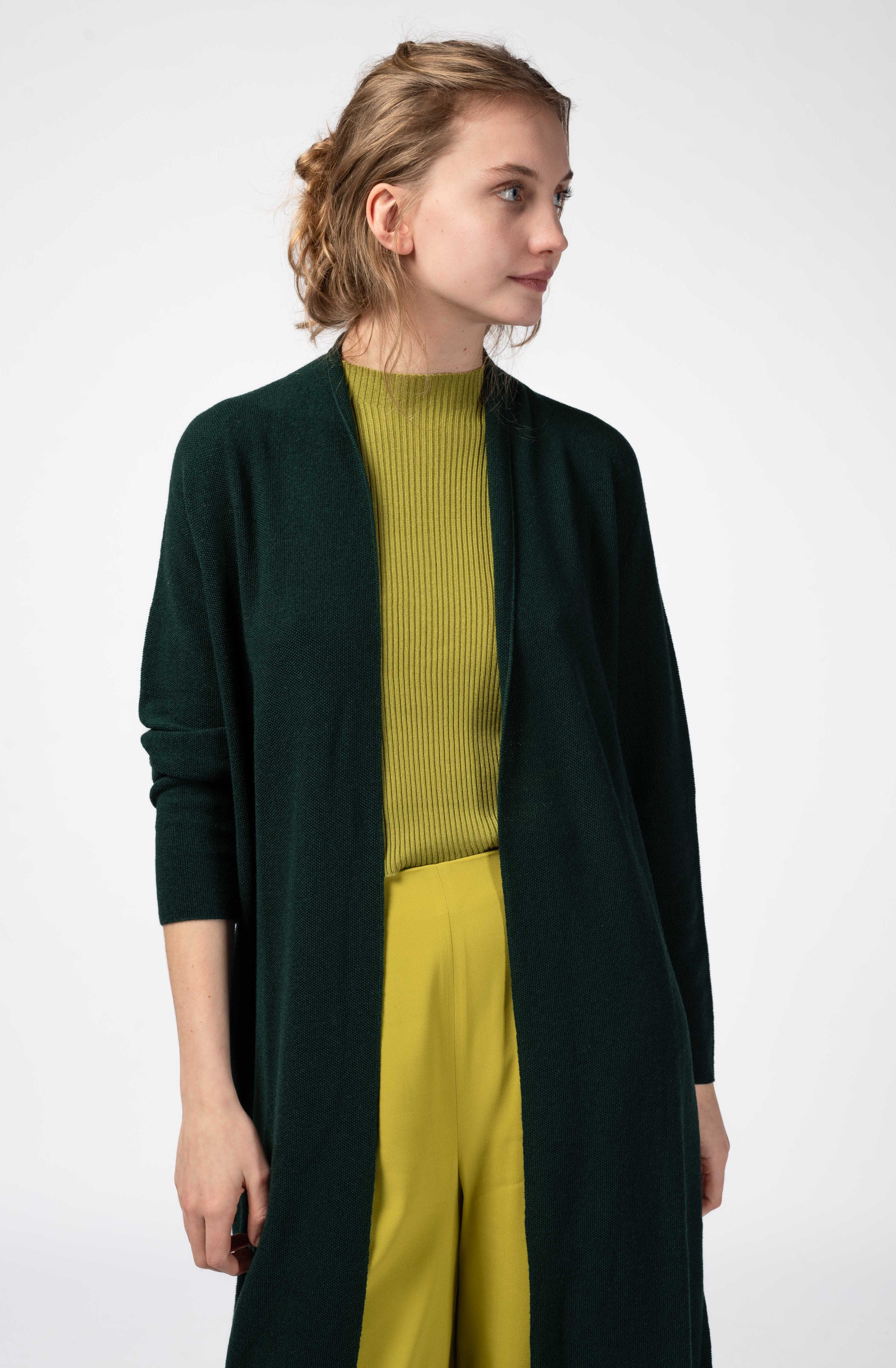 NNIstudio - RICE 2.0 Strickmantel - Dark Green - XS -