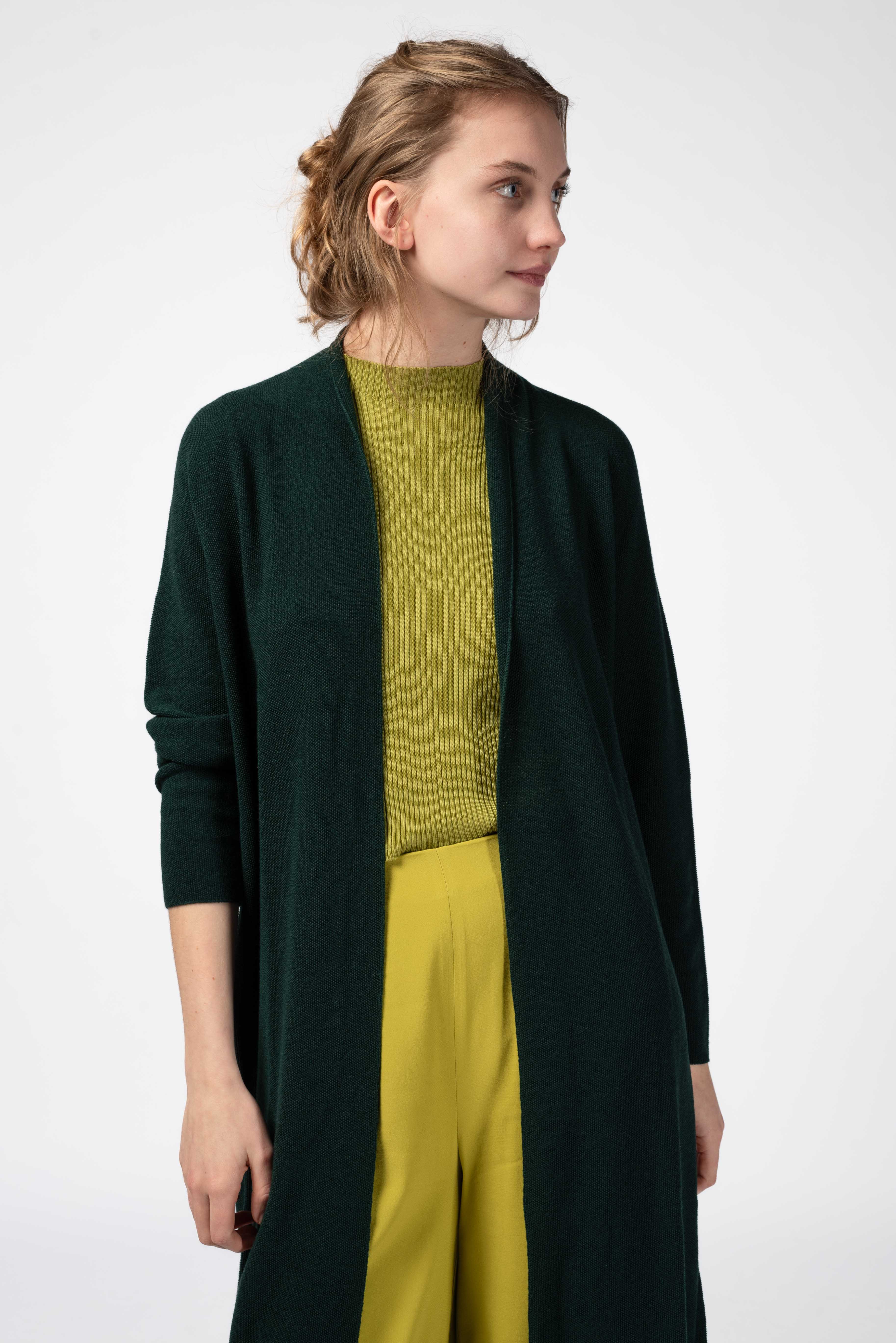 NNIstudio - RICE 2.0 Strickmantel - Dark Green - XS -