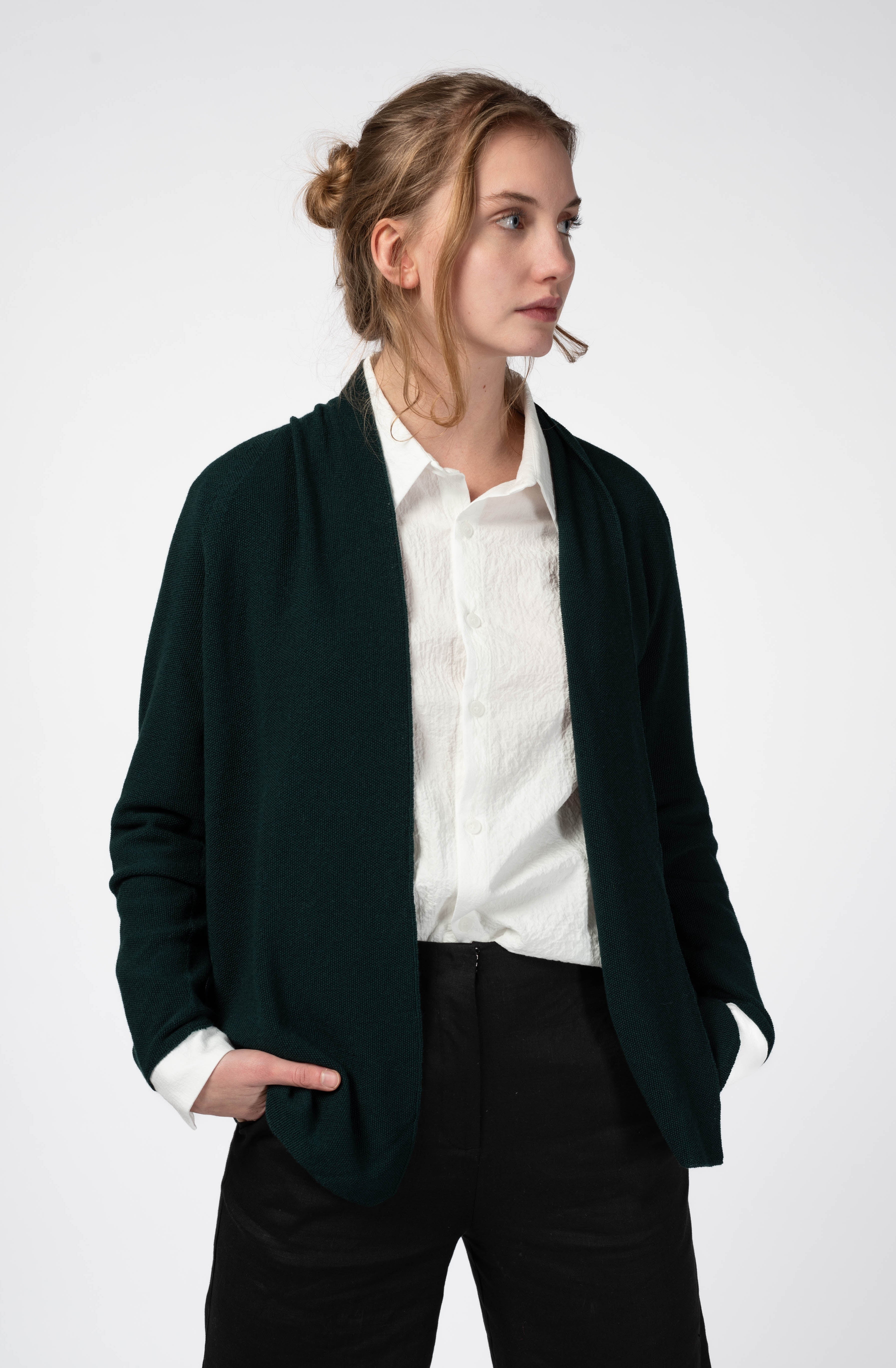 NNIstudio - RICE 3.0 Strickjacke - Dark Green - XS -