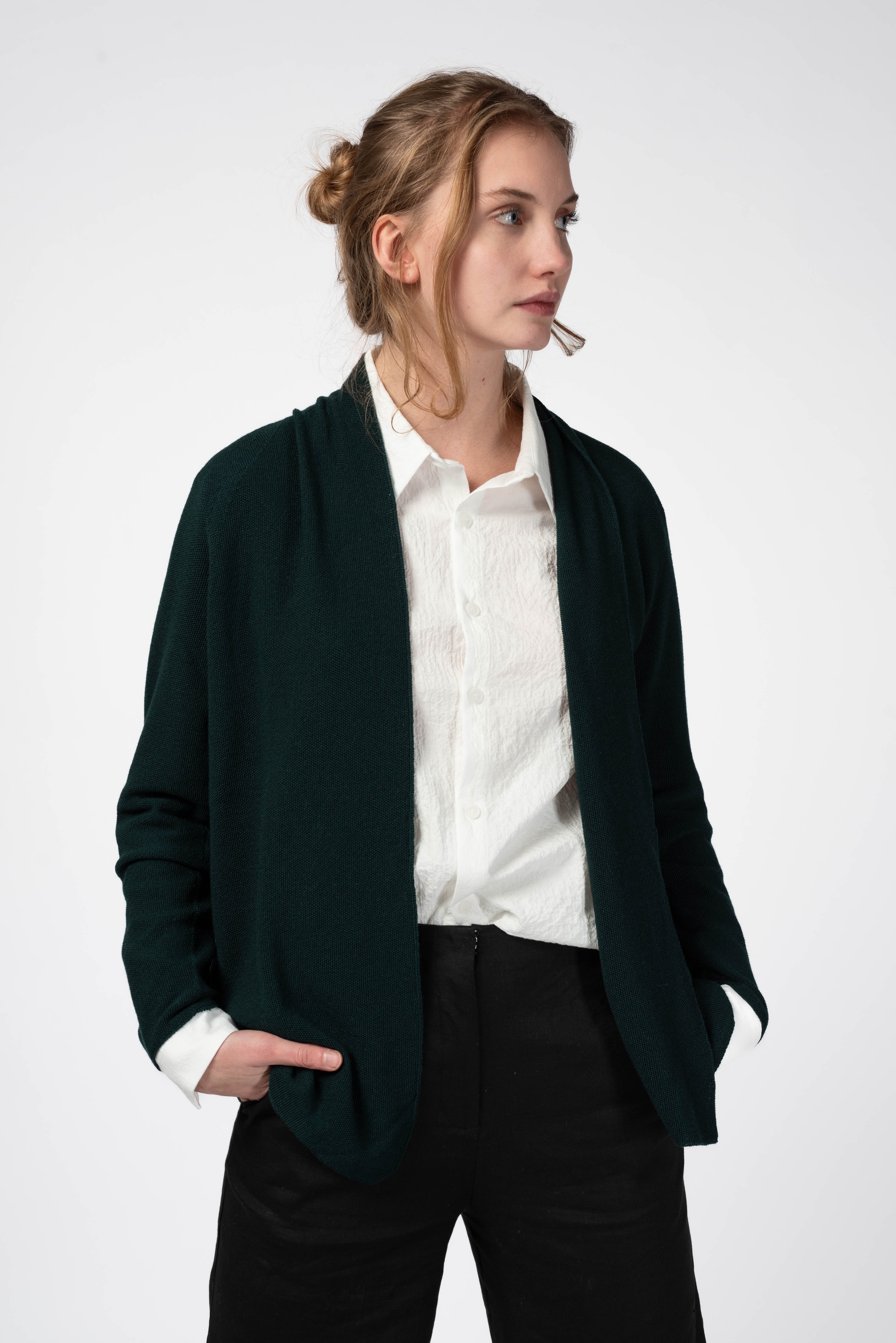 NNIstudio - RICE 3.0 Strickjacke - Dark Green - XS -