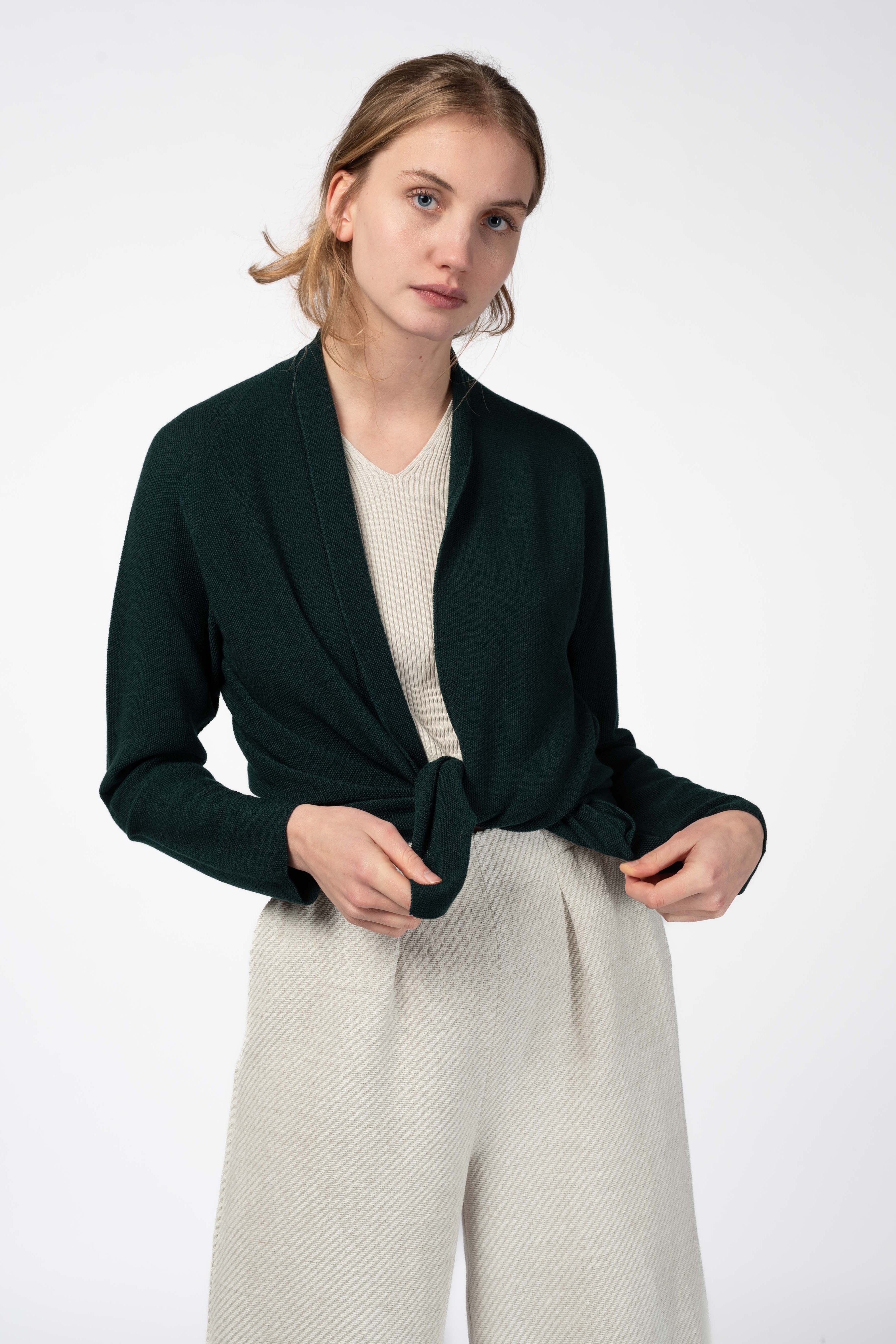 NNIstudio - RICE 3.0 Strickjacke - Dark Green - XS -