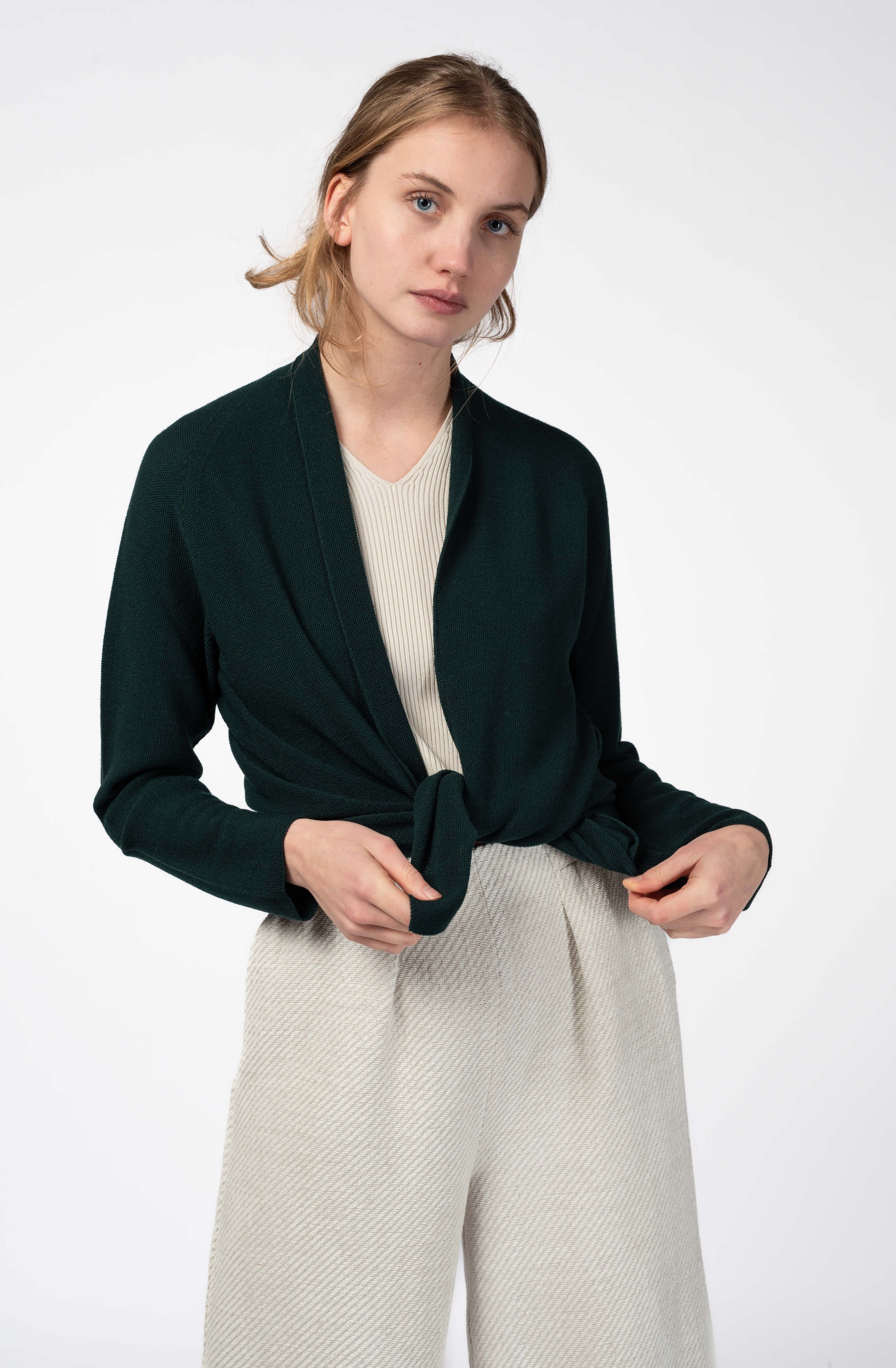 NNIstudio - RICE 3.0 Strickjacke - Dark Green - XS -