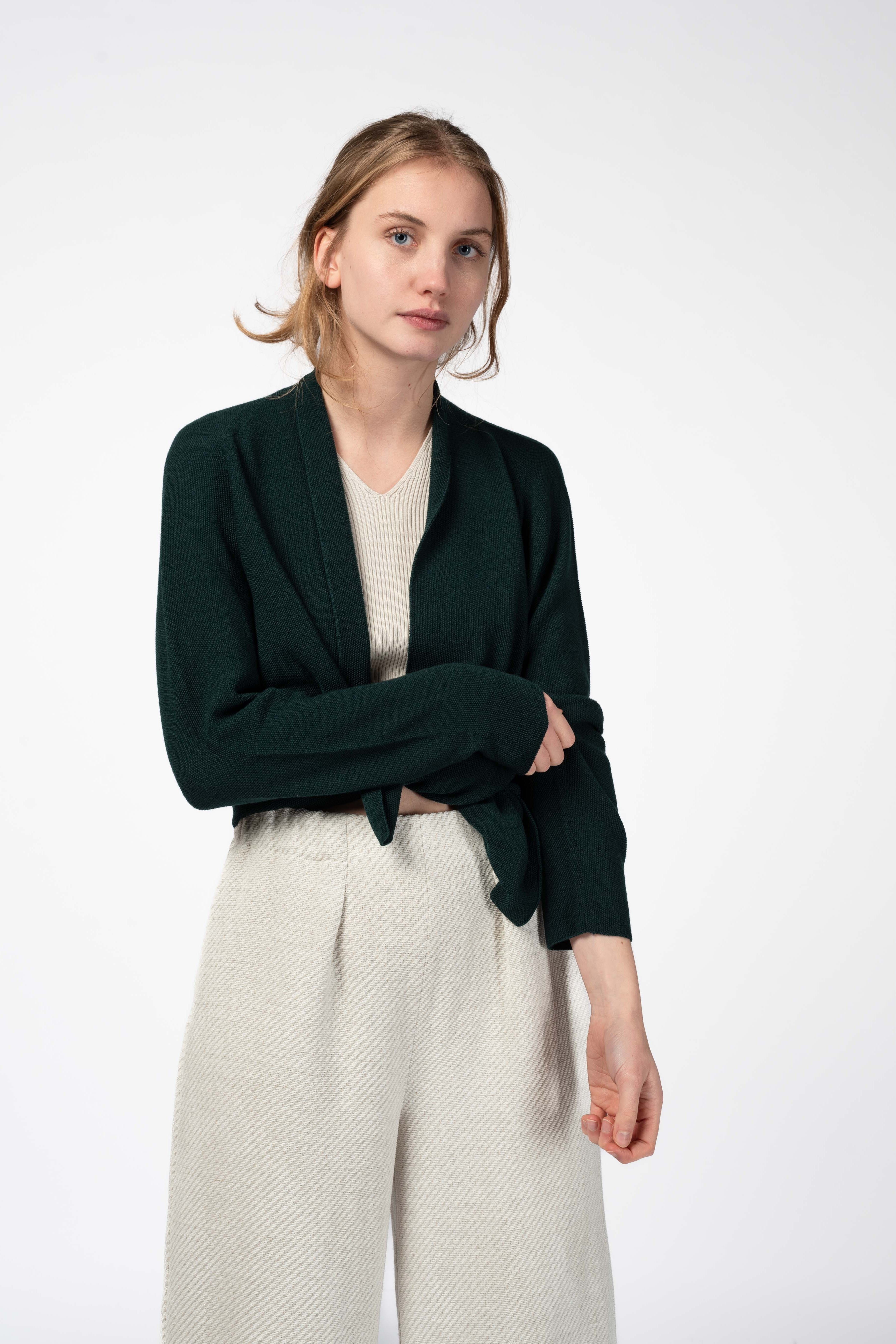 NNIstudio - RICE 3.0 Strickjacke - Dark Green - XS -
