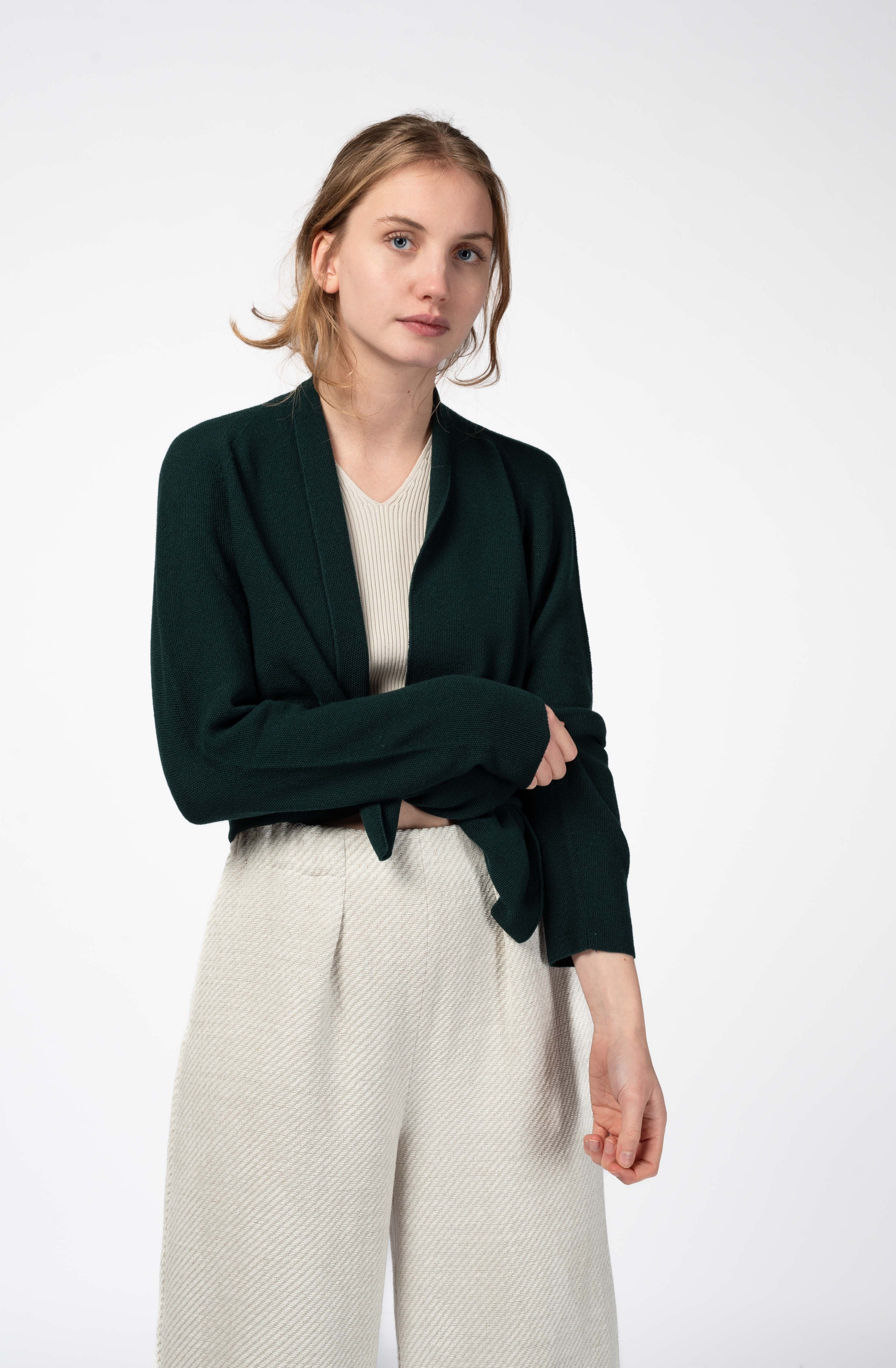 NNIstudio - RICE 3.0 Strickjacke - Dark Green - XS -