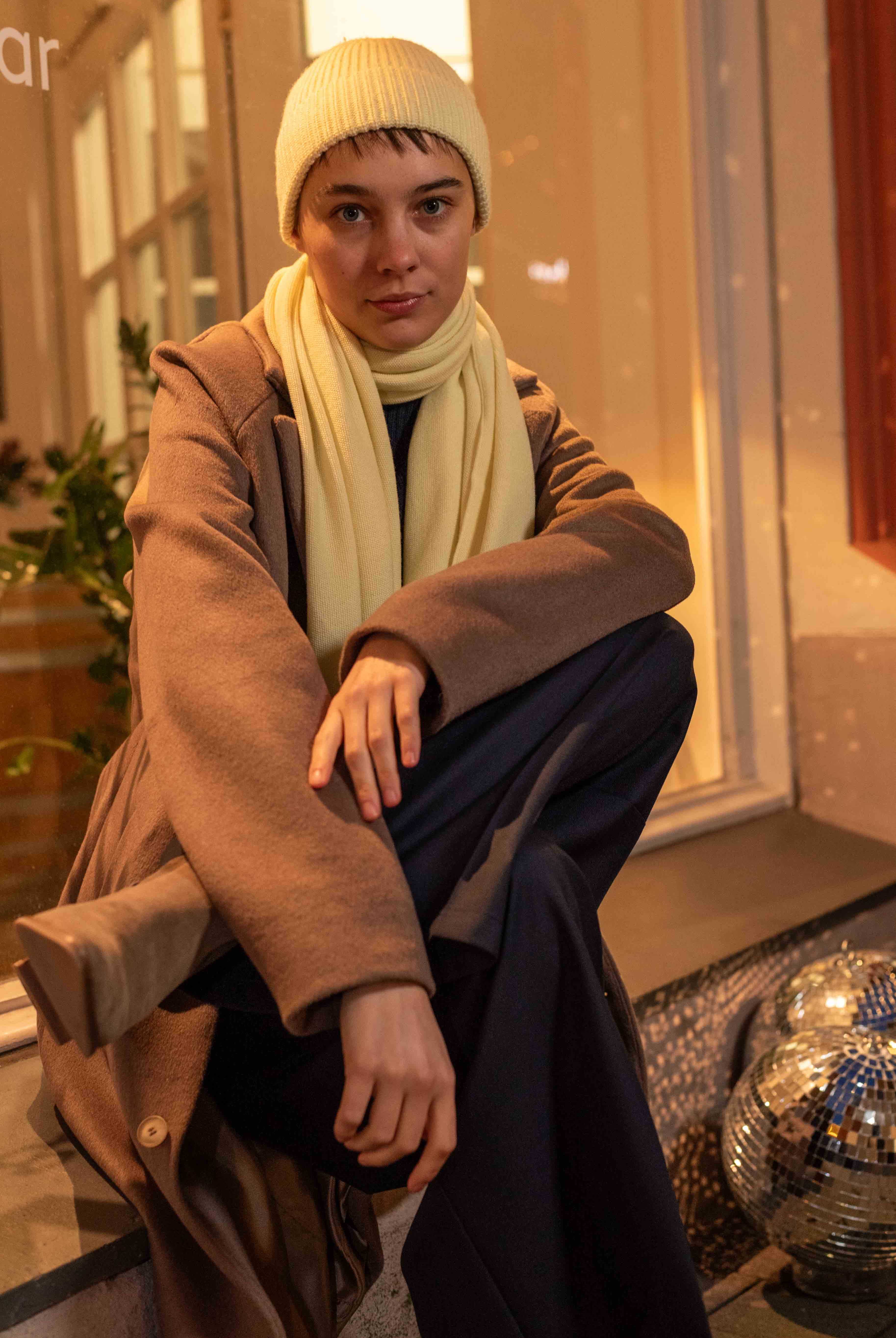 NNIstudio - RICE Stola x CLASSIC Beanie Set - Birch Melange - Birch Melange -