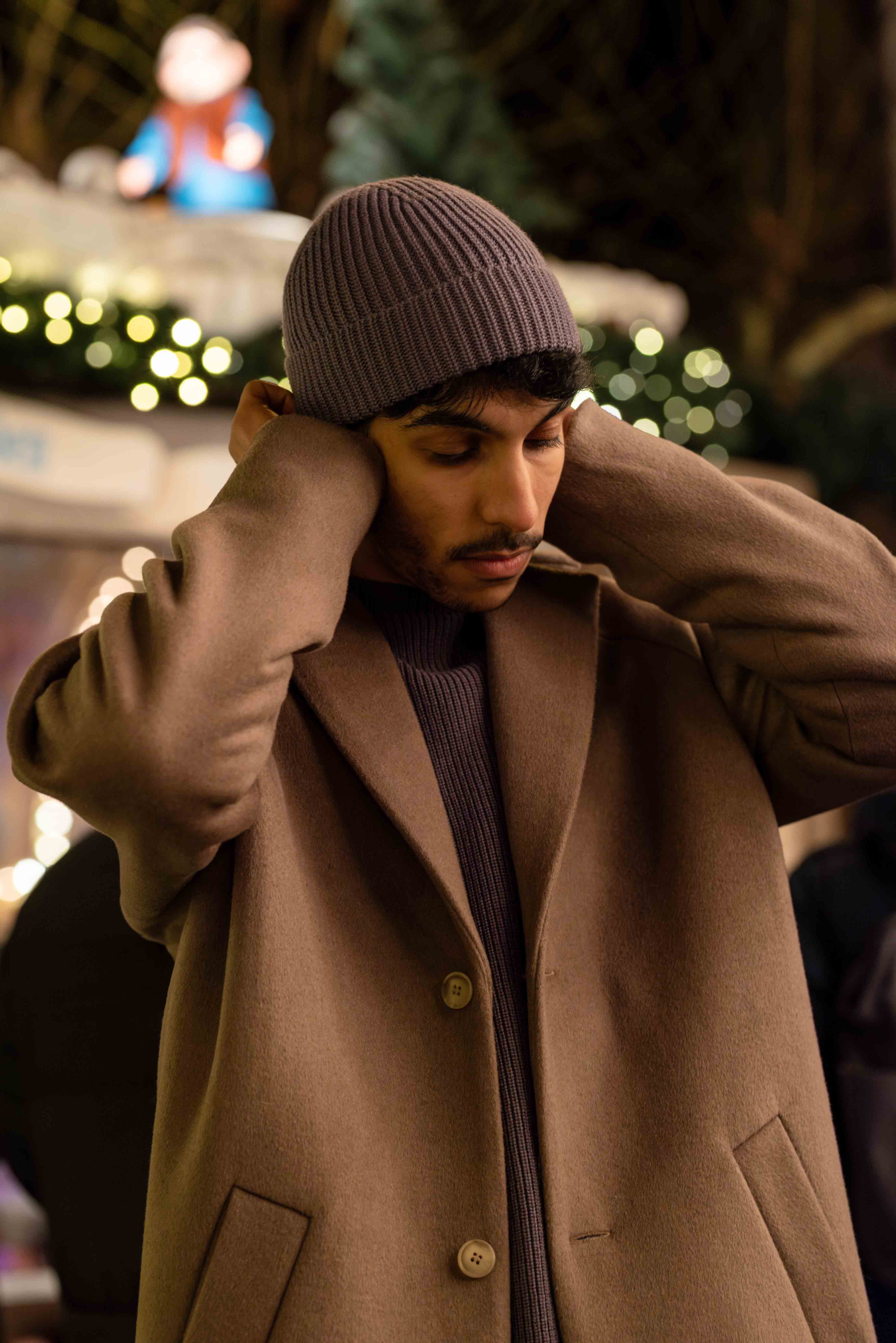 NNIstudio - RICE Stola x CLASSIC Beanie Set - Birch Melange - Birch Melange -