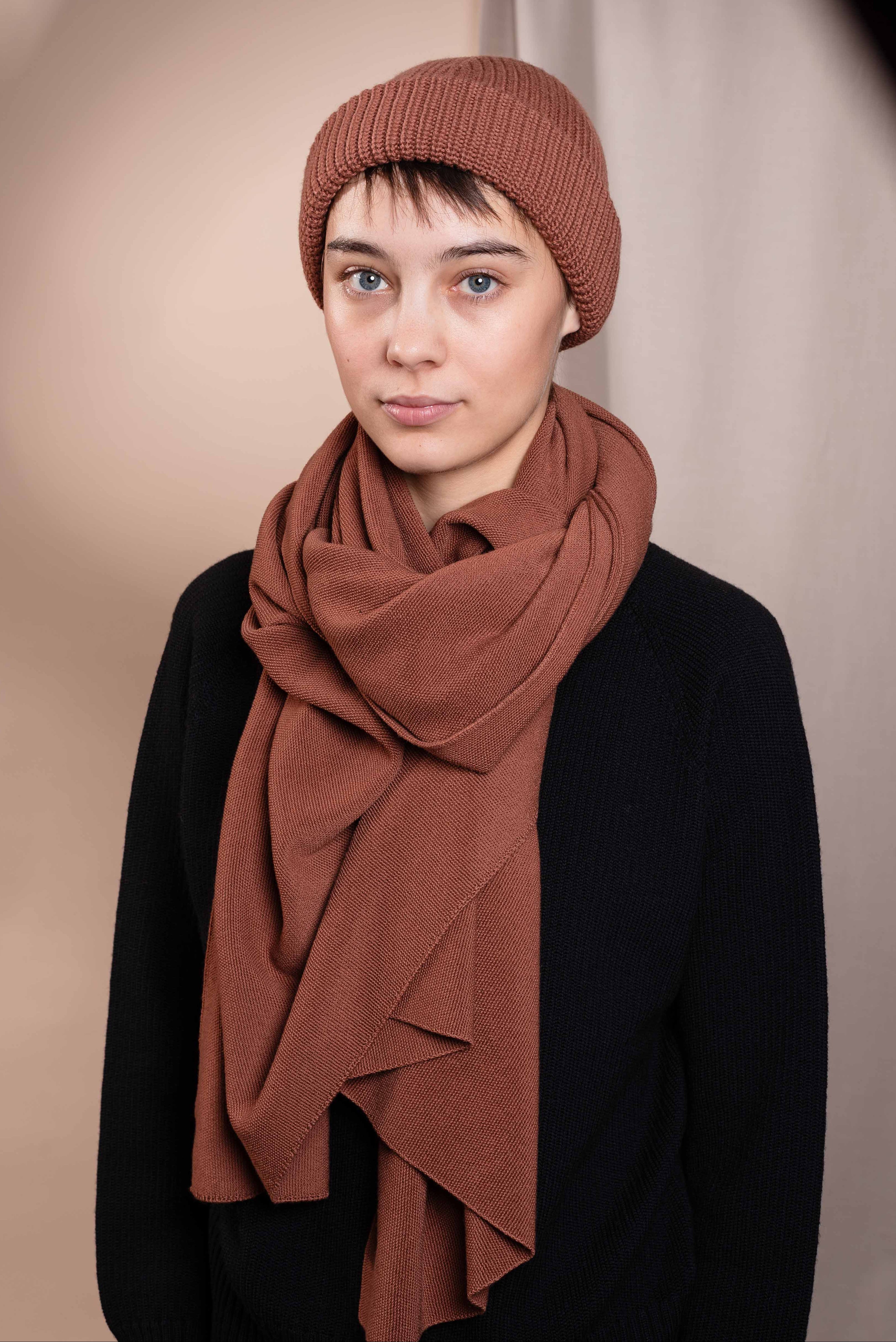 NNIstudio - RICE Strick - Stola - Birch Melange -