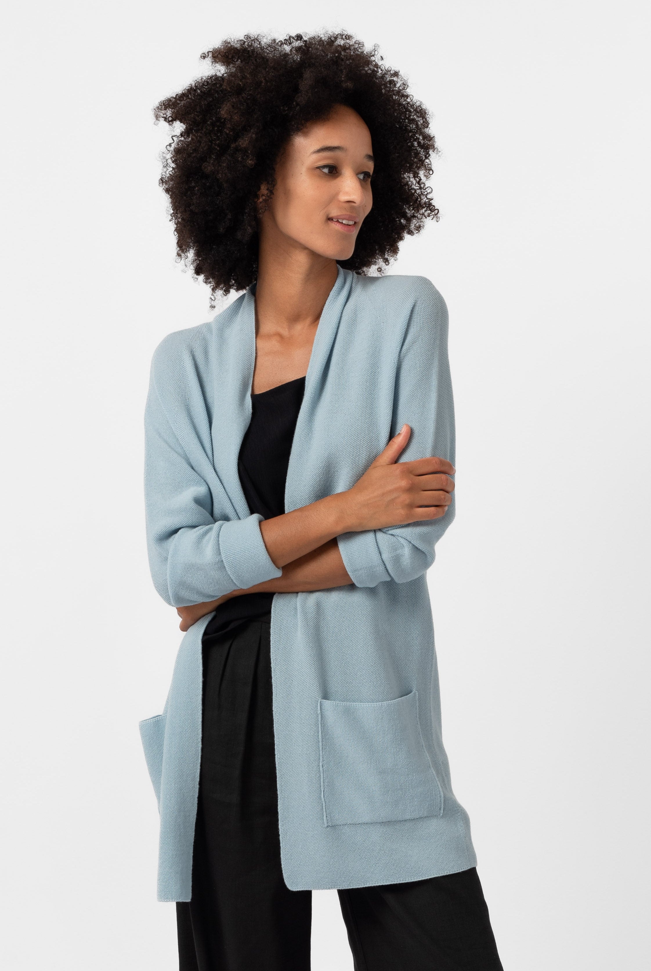 NNIstudio - RICE Strickjacke - Hellblau - XS -