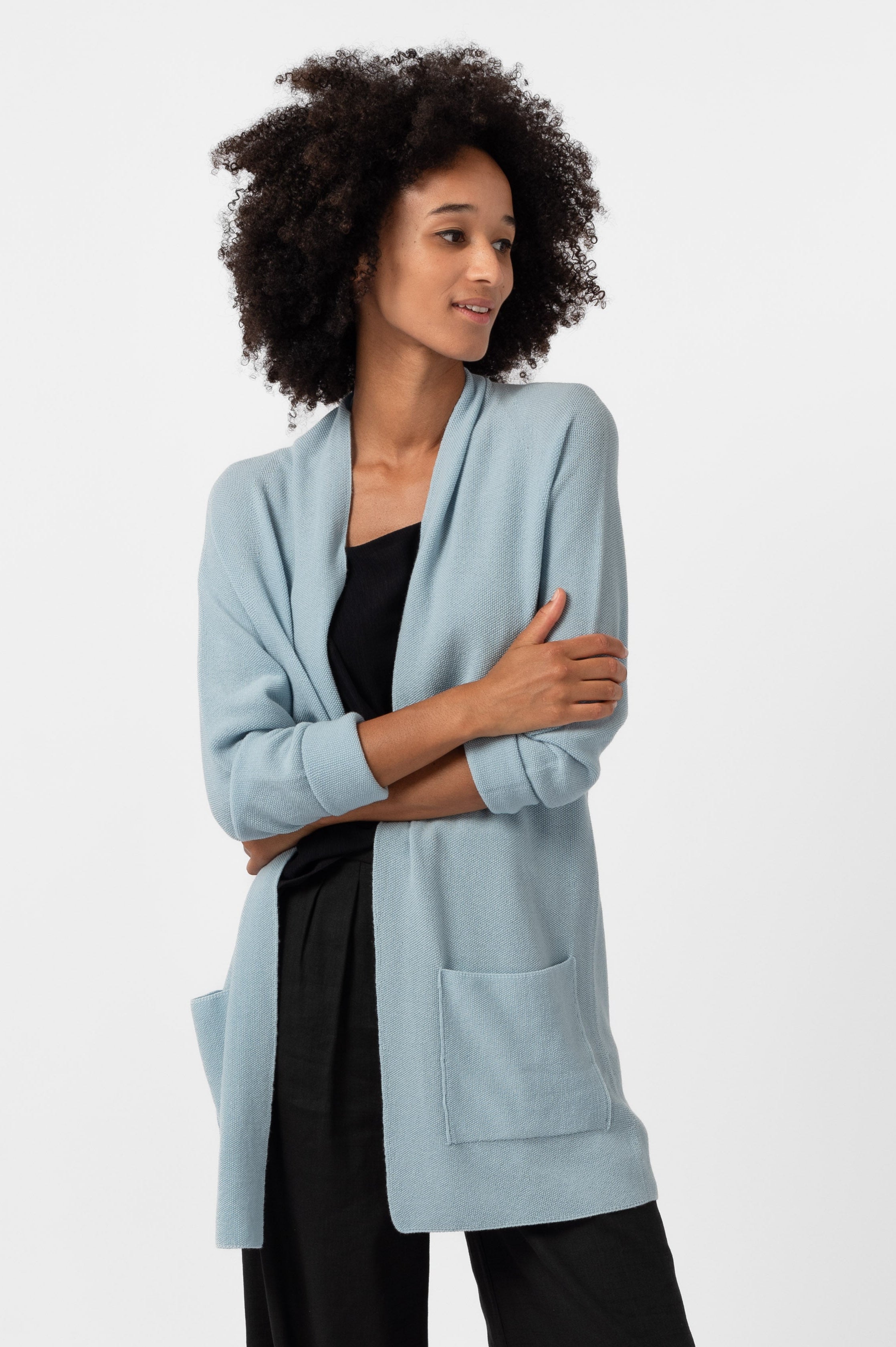 NNIstudio - RICE Strickjacke - Hellblau - XS -