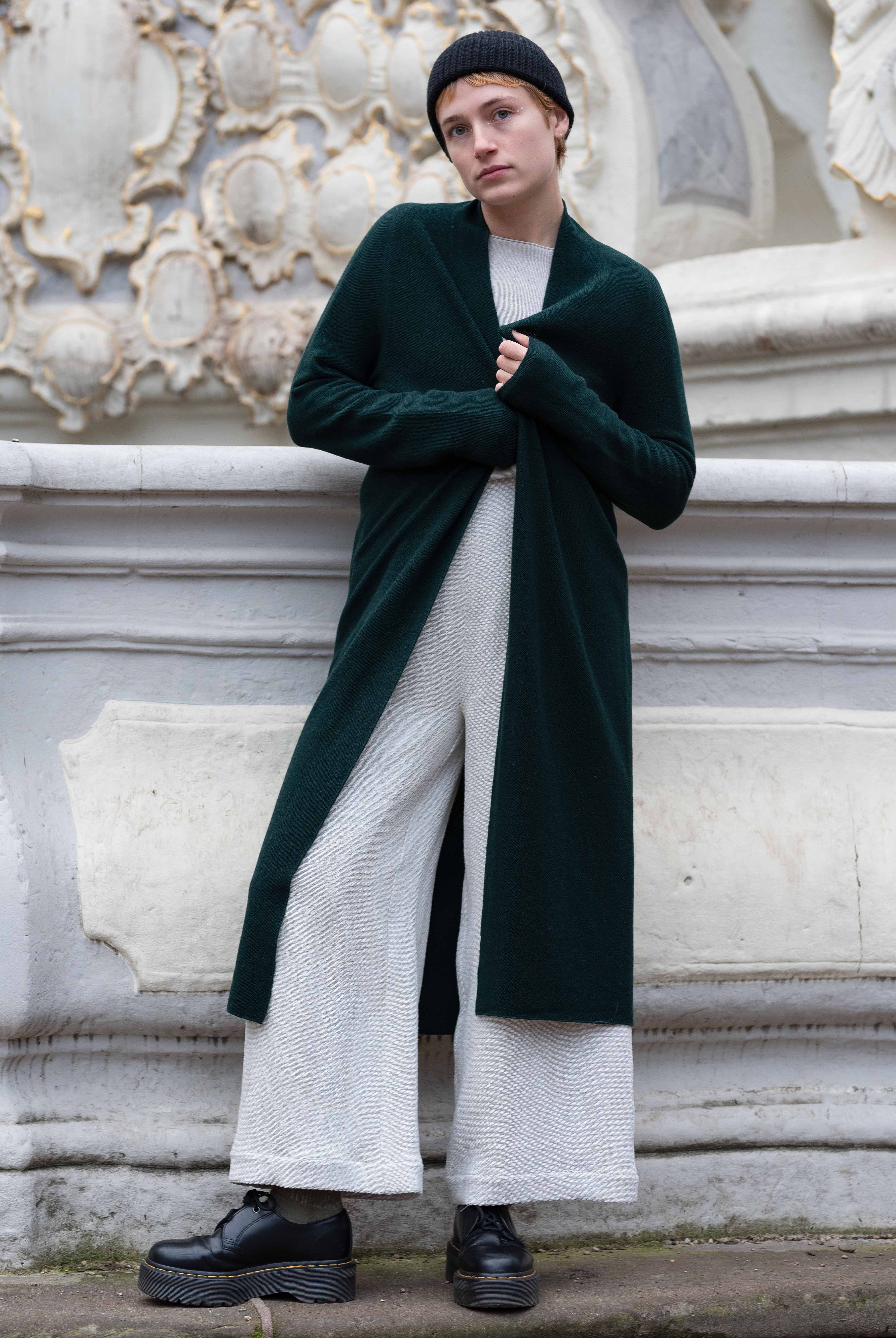 NNIstudio - RICE2.0 Strickmantel - dark green - XS -