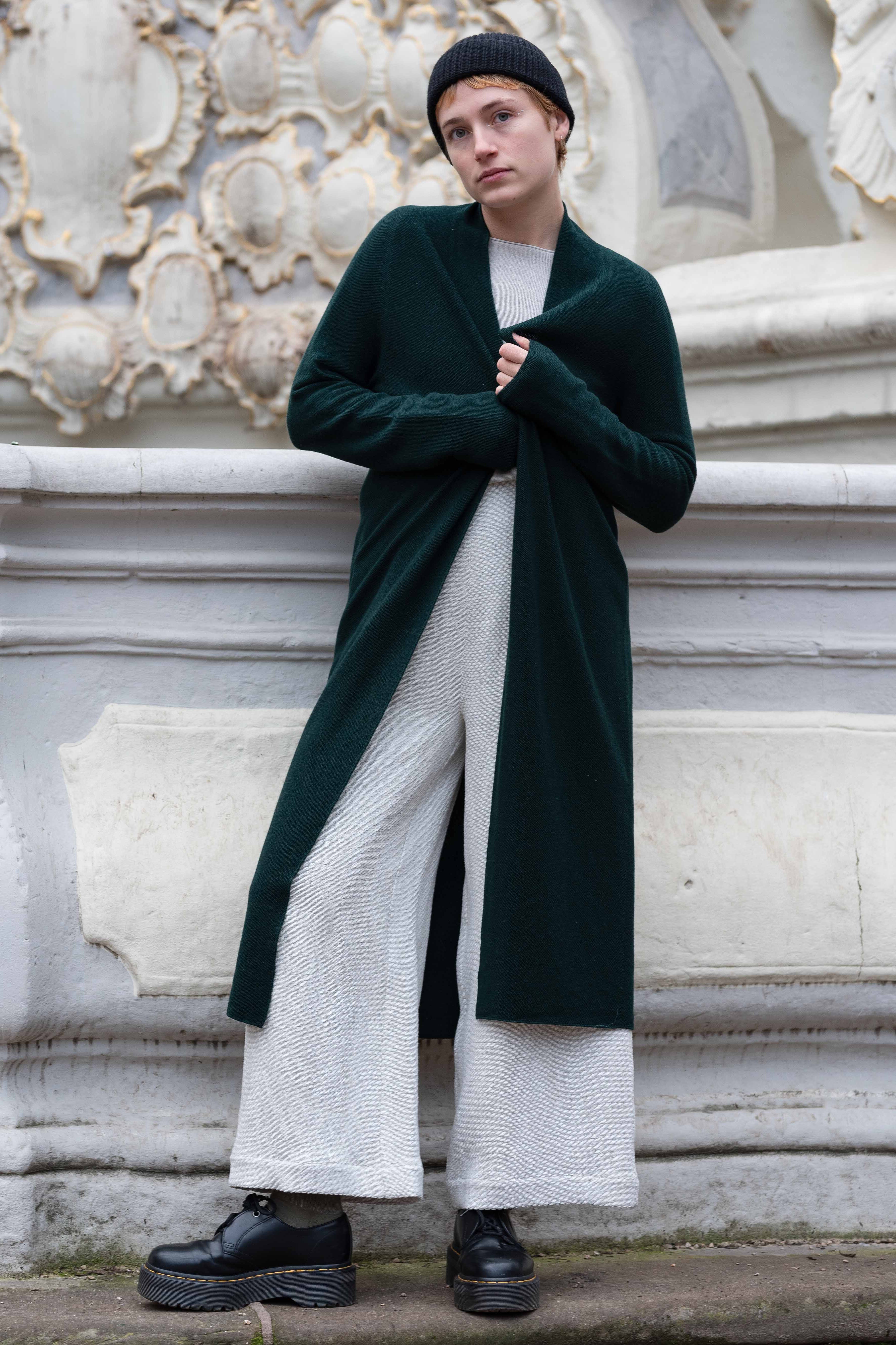 NNIstudio - RICE2.0 Strickmantel - dark green - XS -