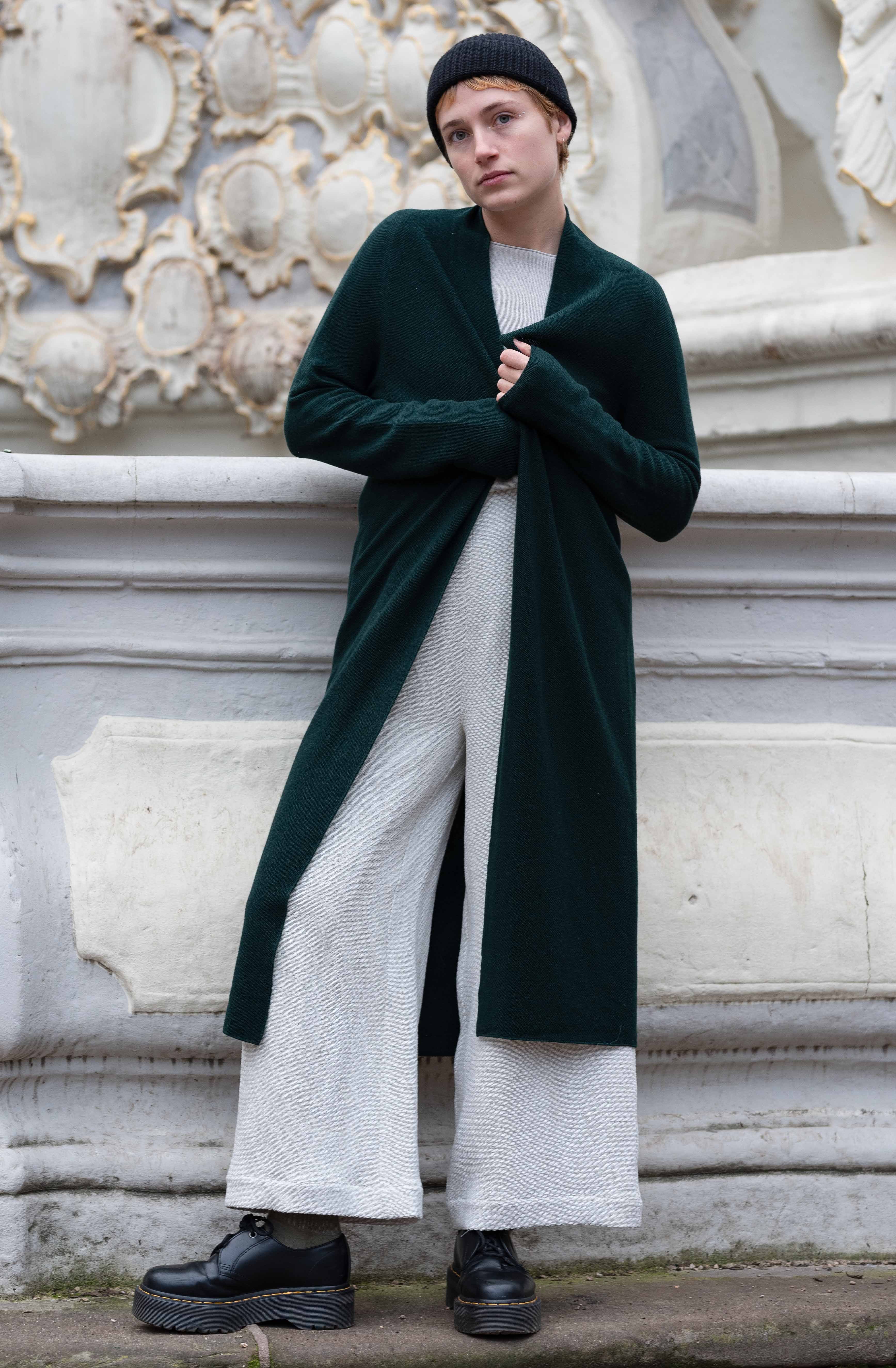 NNIstudio - RICE2.0 Strickmantel - dark green - XS -
