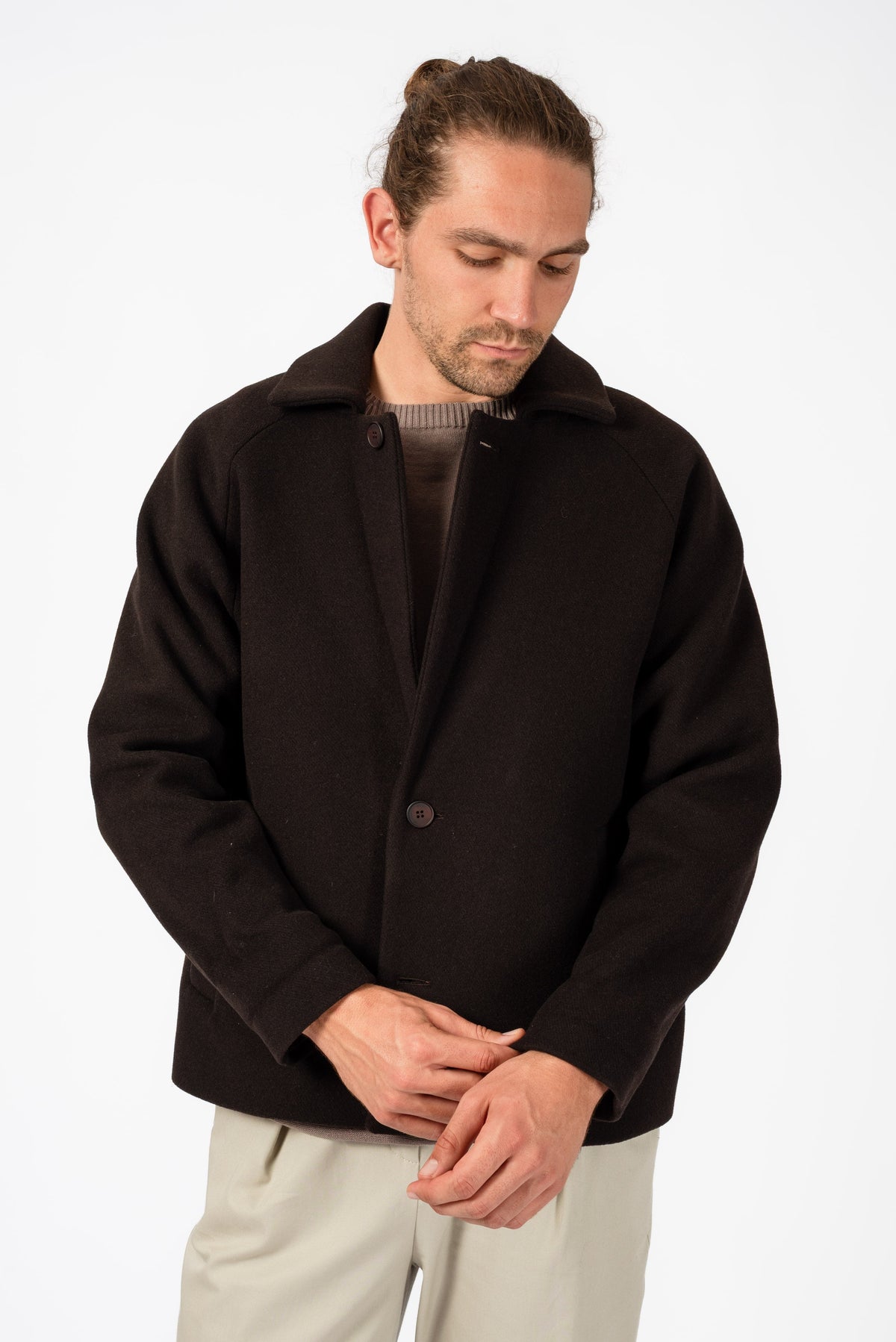 NNIstudio - SHORTCOAT 2.0 Wool Jacke - Olive Drab - XS -