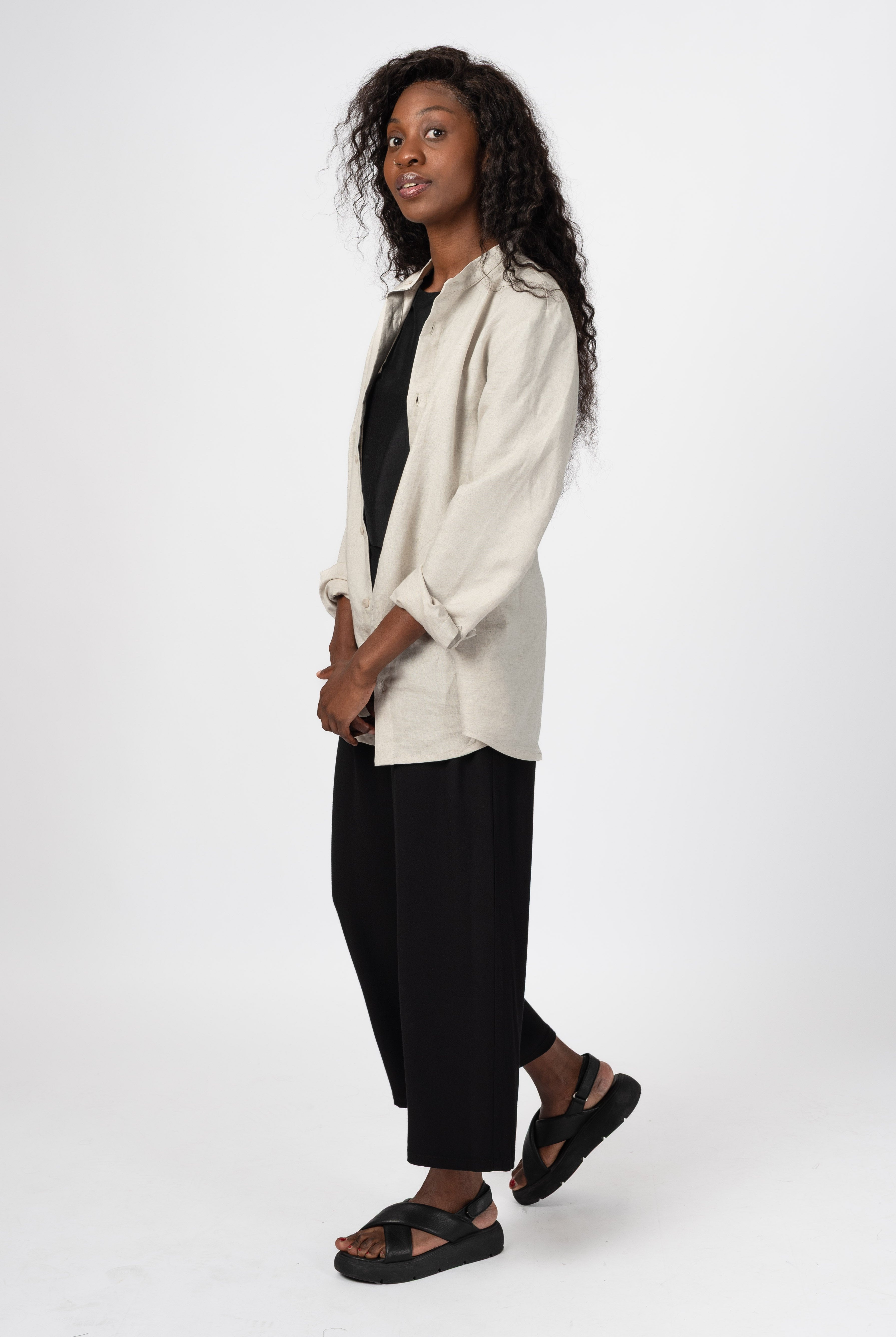 NNIstudio - SLEEK Hemd 2.0 Unisex Leinen - Birch White - XS/S -