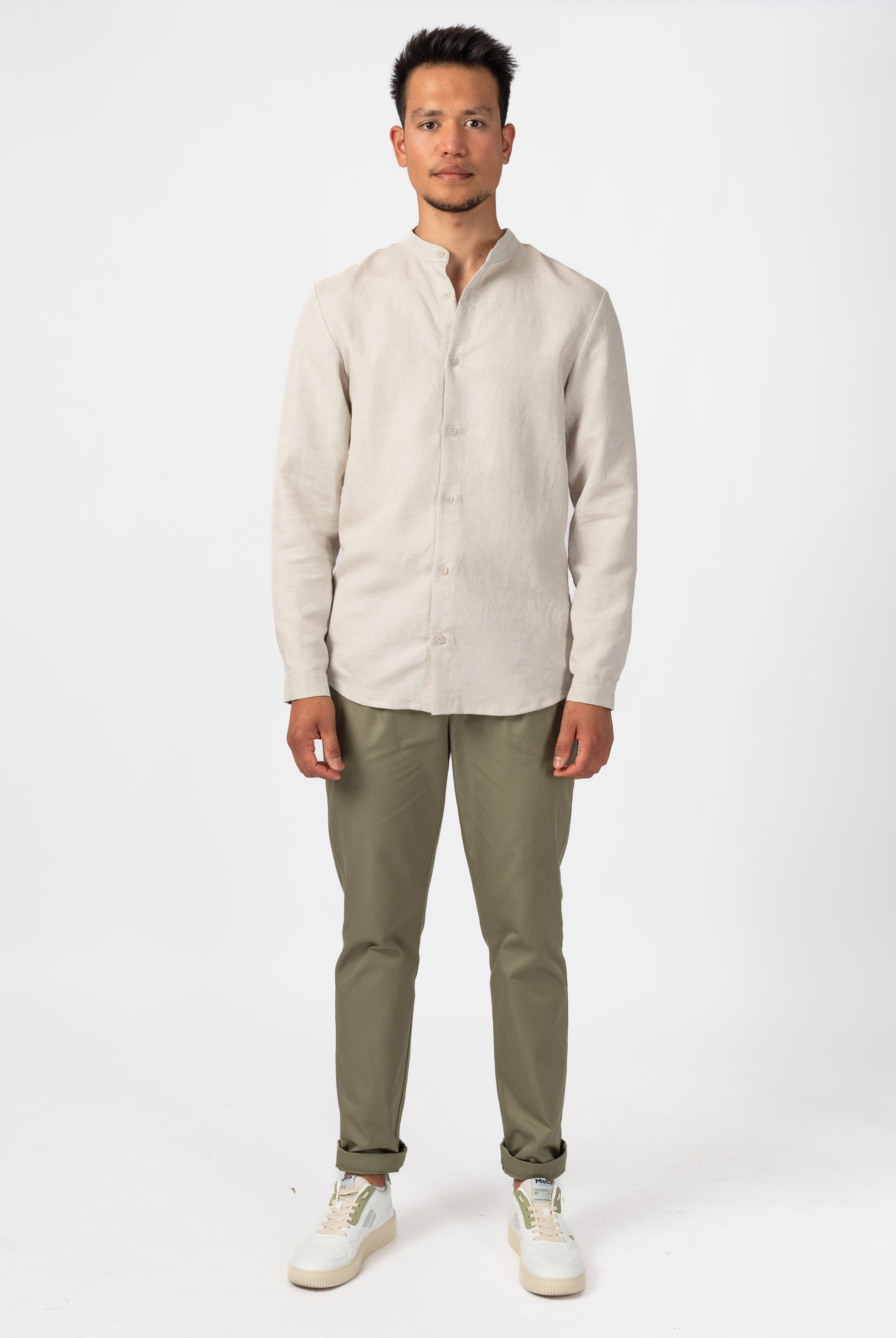 NNIstudio - SLEEK Hemd 2.0 Unisex Leinen - Birch White - XS/S -