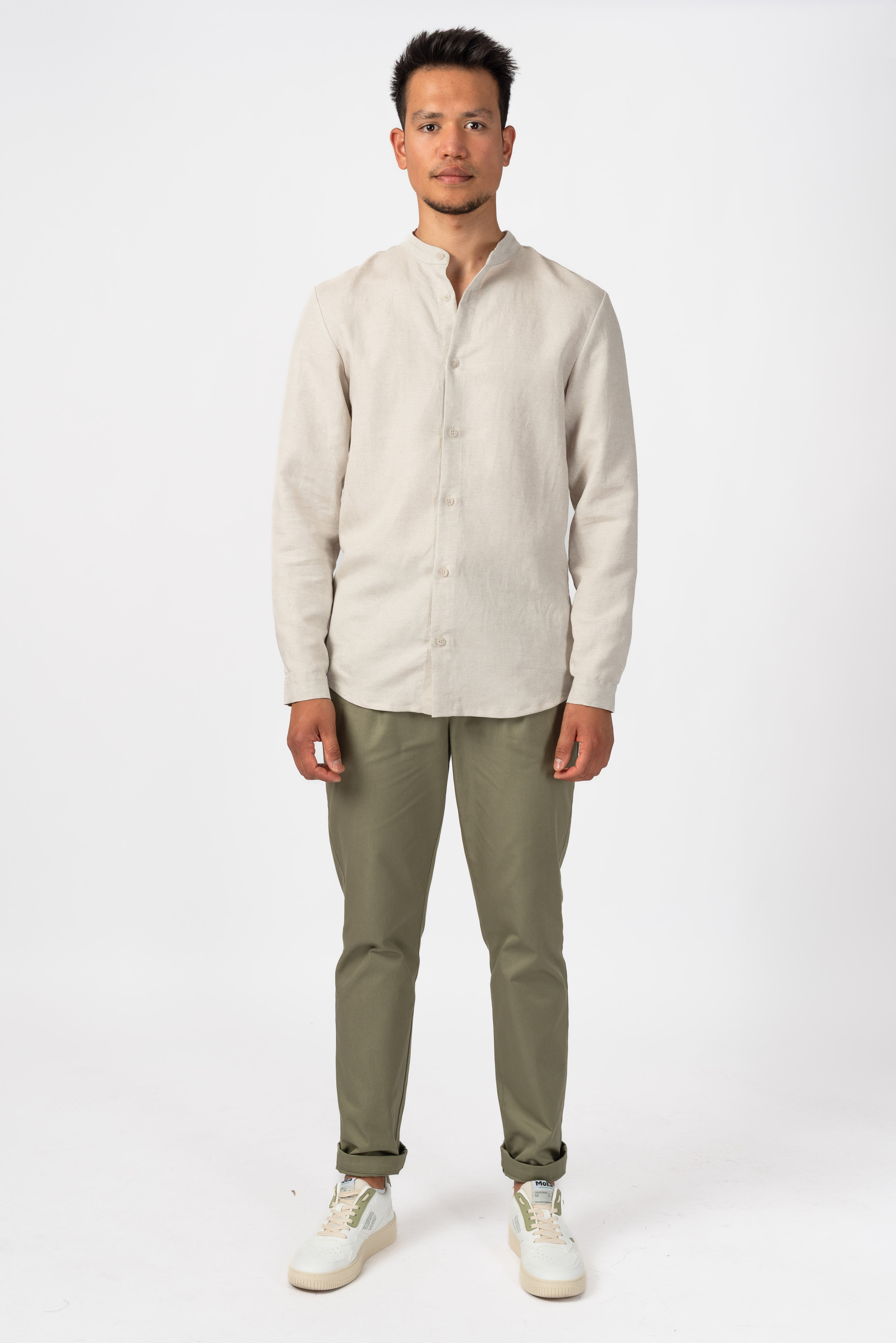 NNIstudio - SLEEK Hemd 2.0 Unisex Leinen - Birch White - XS/S -