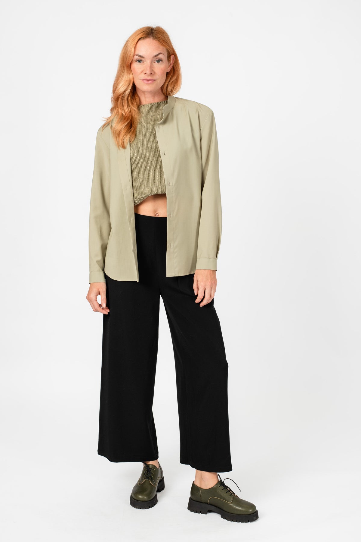 NNIstudio - SLEEK Hemd 2.0 Wool - Slate Green - XS -
