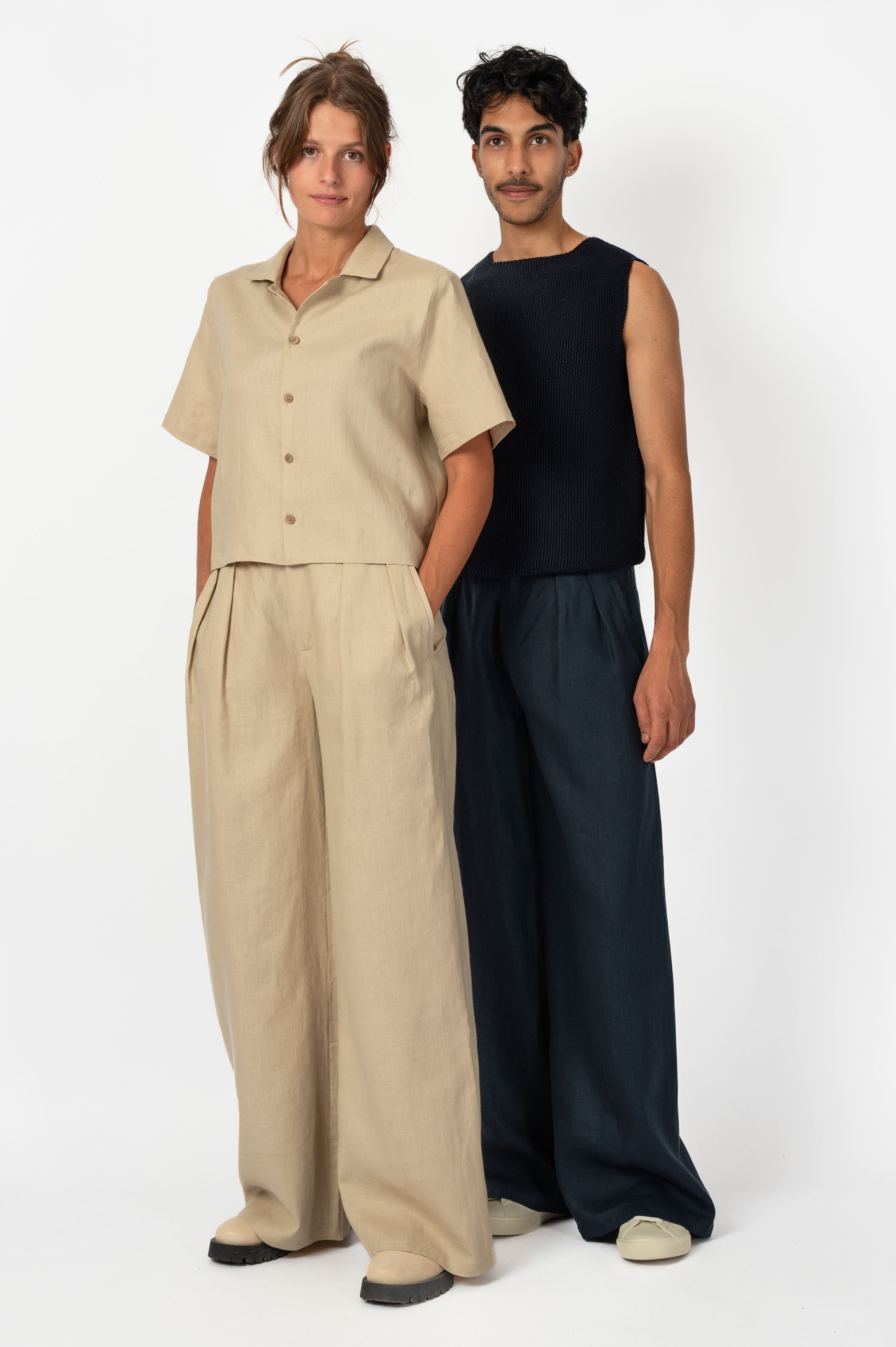 NNIstudio - SPAZIO Hose Leinen - India Blue - XS -