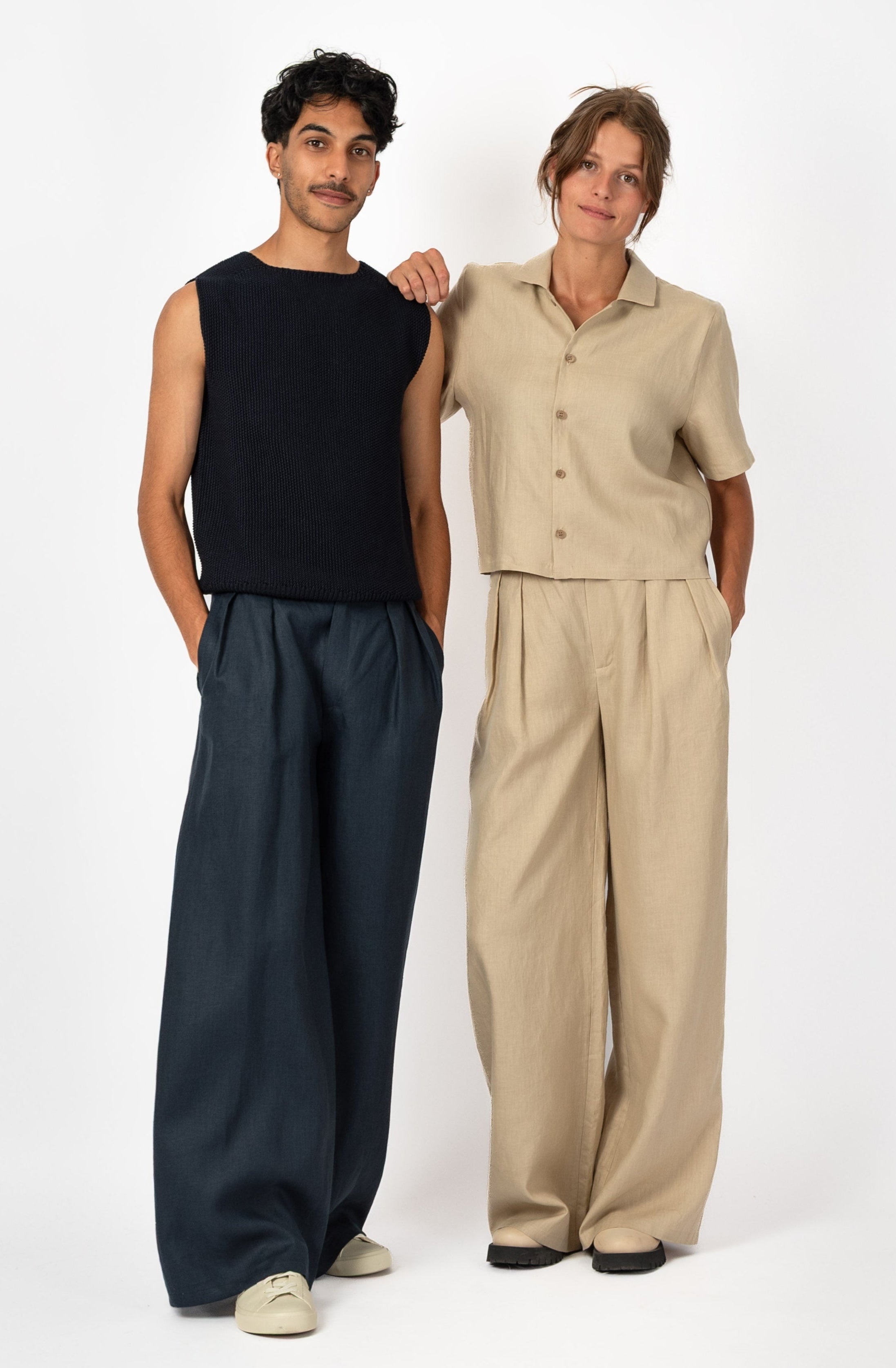 NNIstudio - SPAZIO Hose Leinen - India Blue - XS -