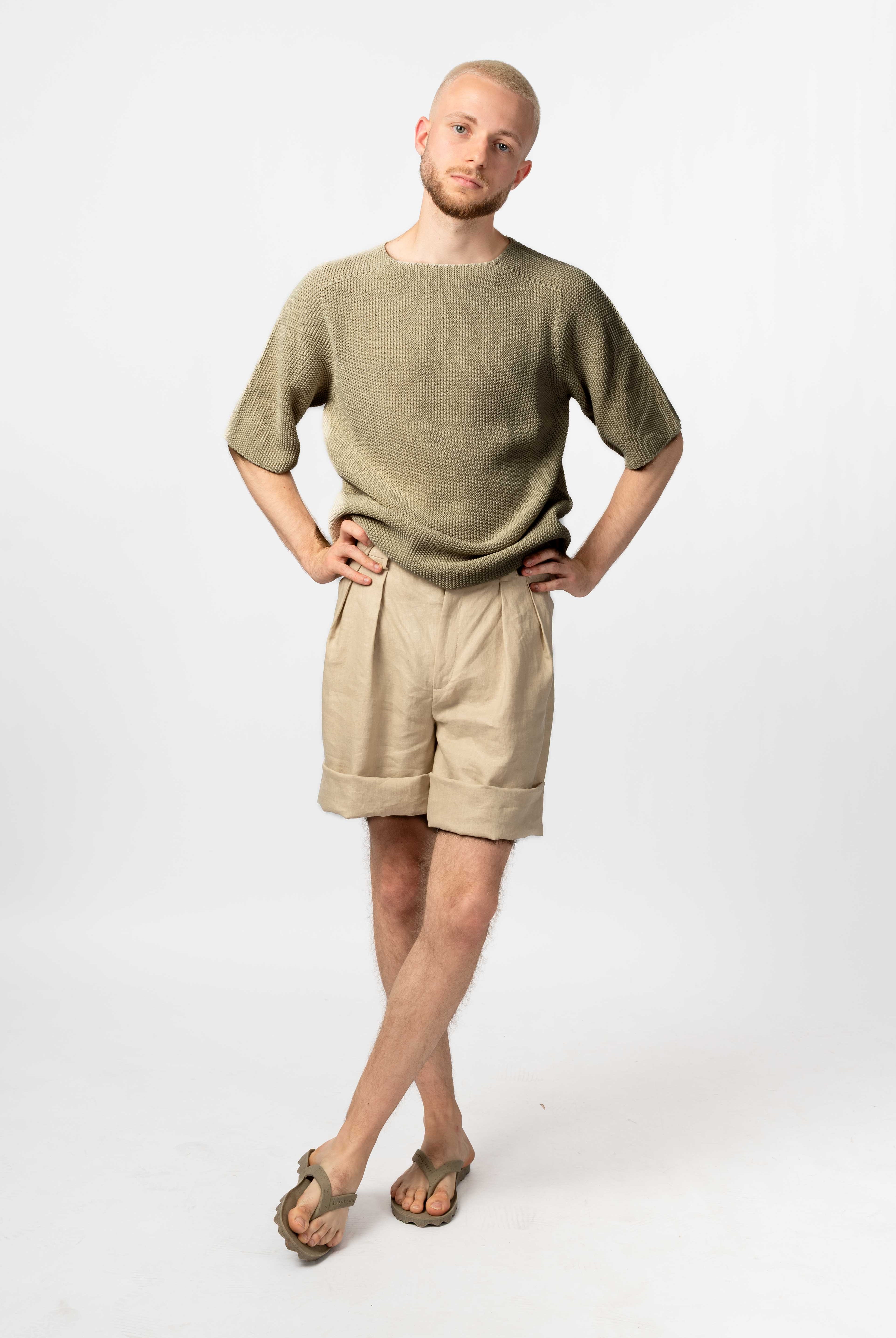 NNIstudio - SPAZIO Leinen - Shorts Unisex - Sand - XS -