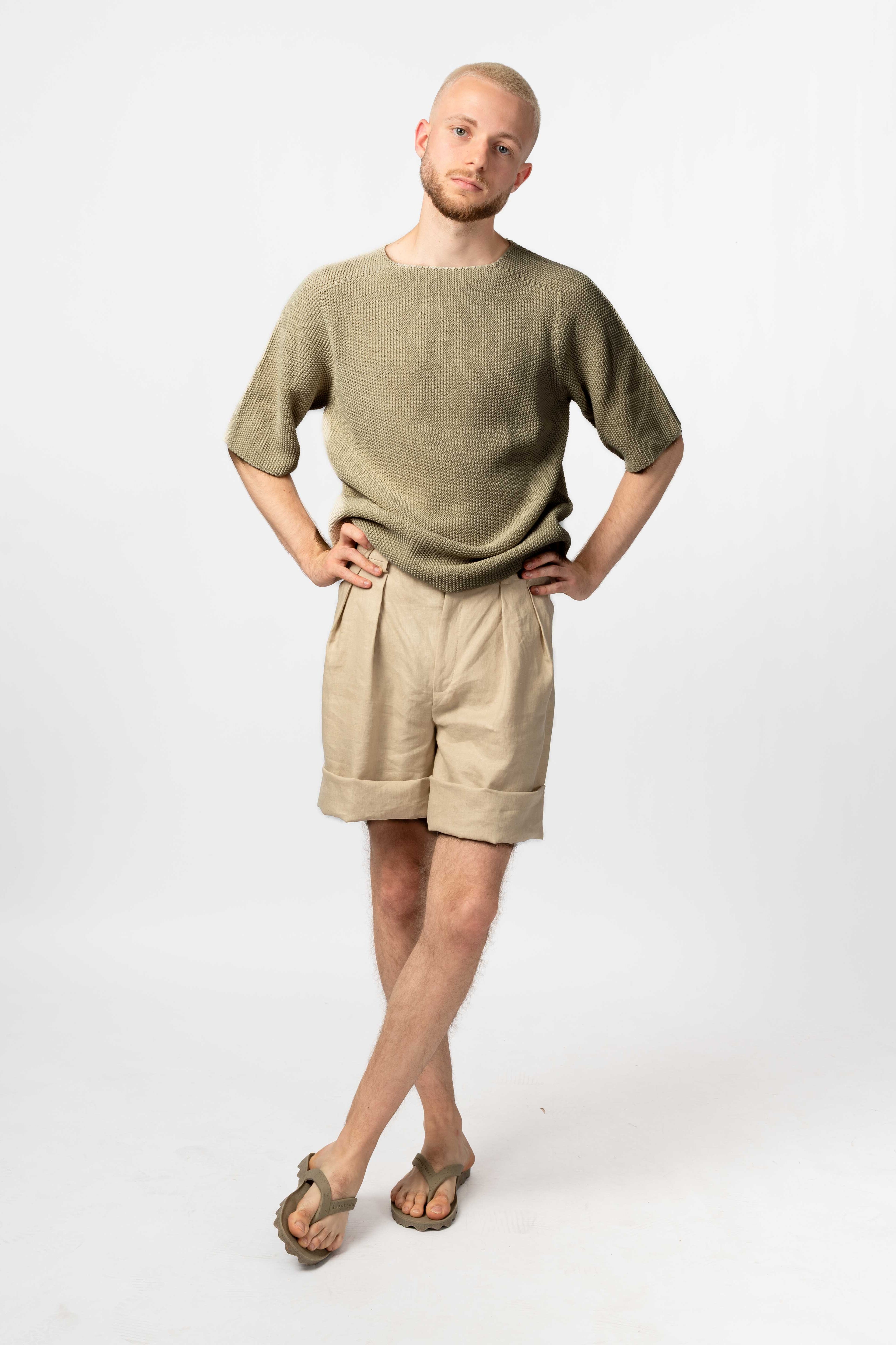 NNIstudio - SPAZIO Leinen - Shorts Unisex - Sand - XS -